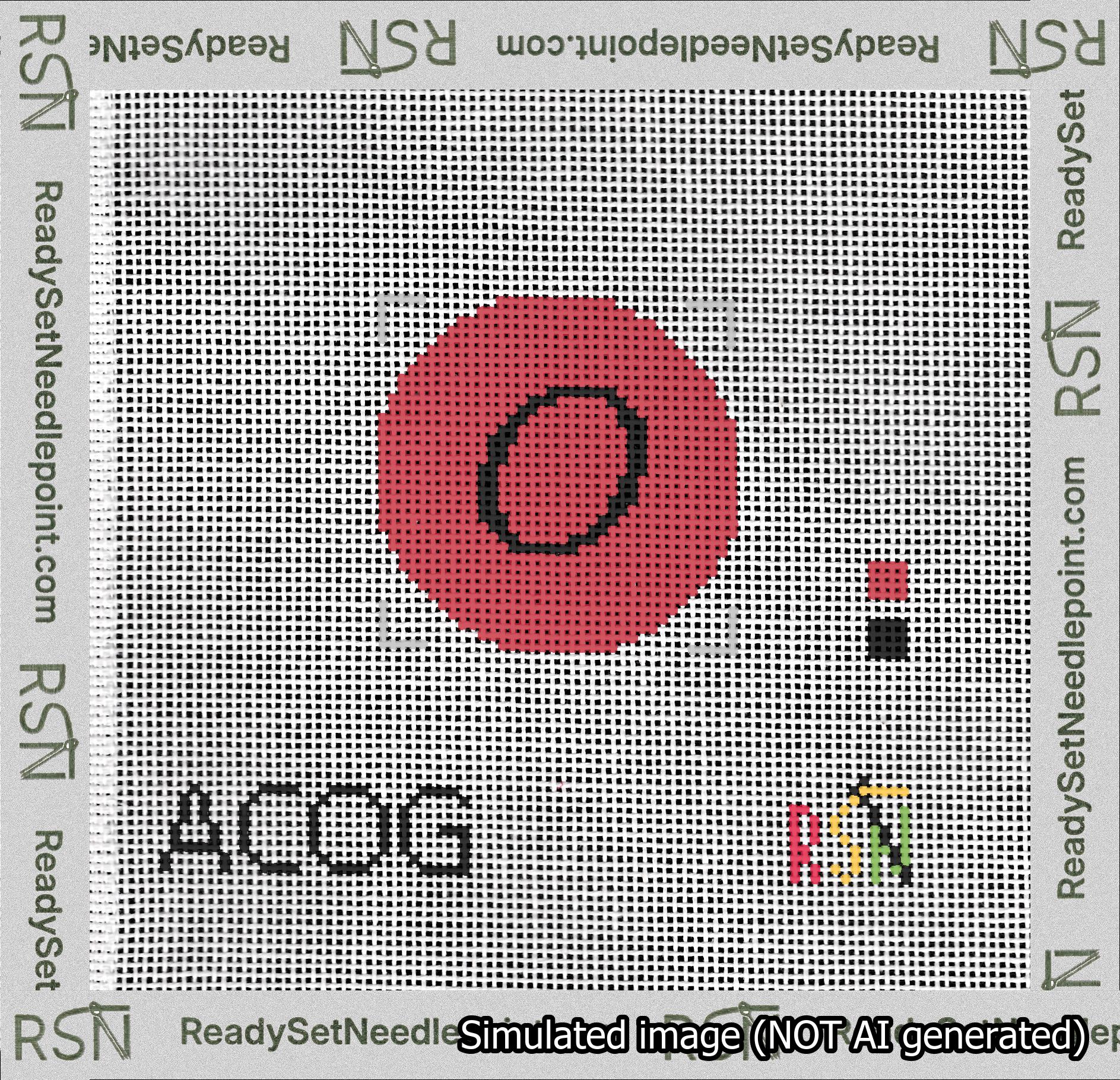 Circle Initial O Needlepoint Canvas Design