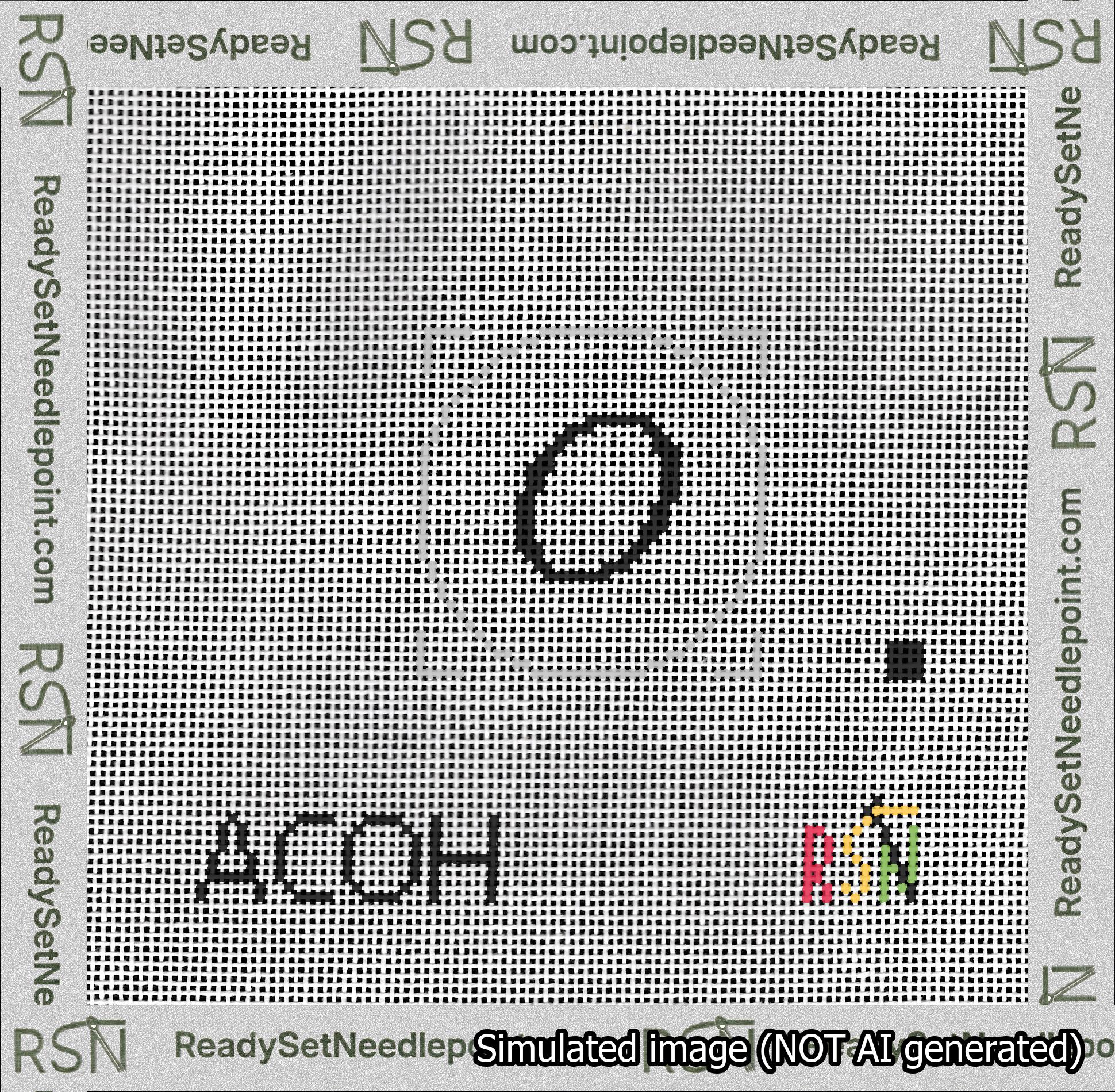 Circle Initial O Needlepoint Canvas Design