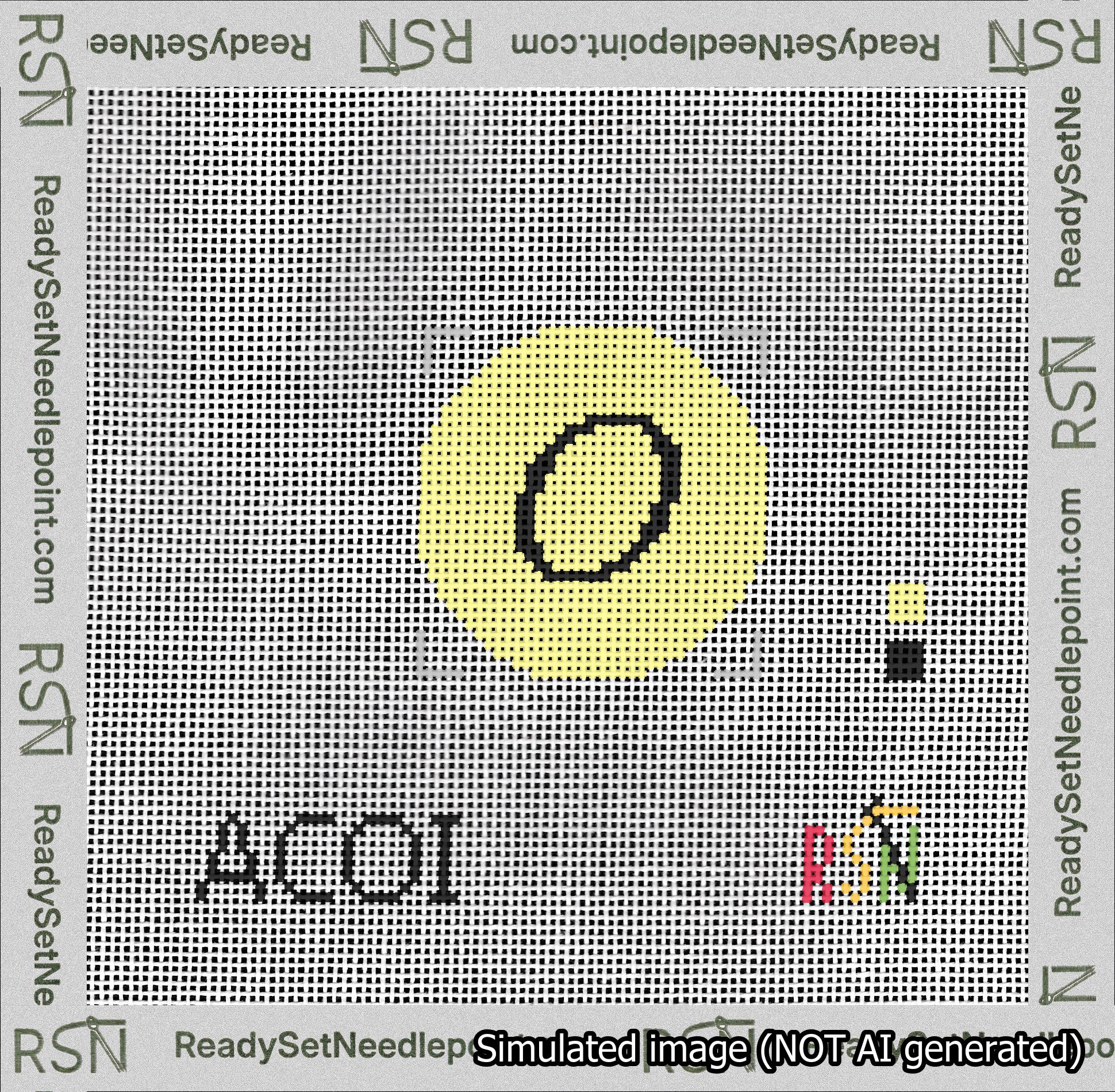 Circle Initial O Needlepoint Canvas Design