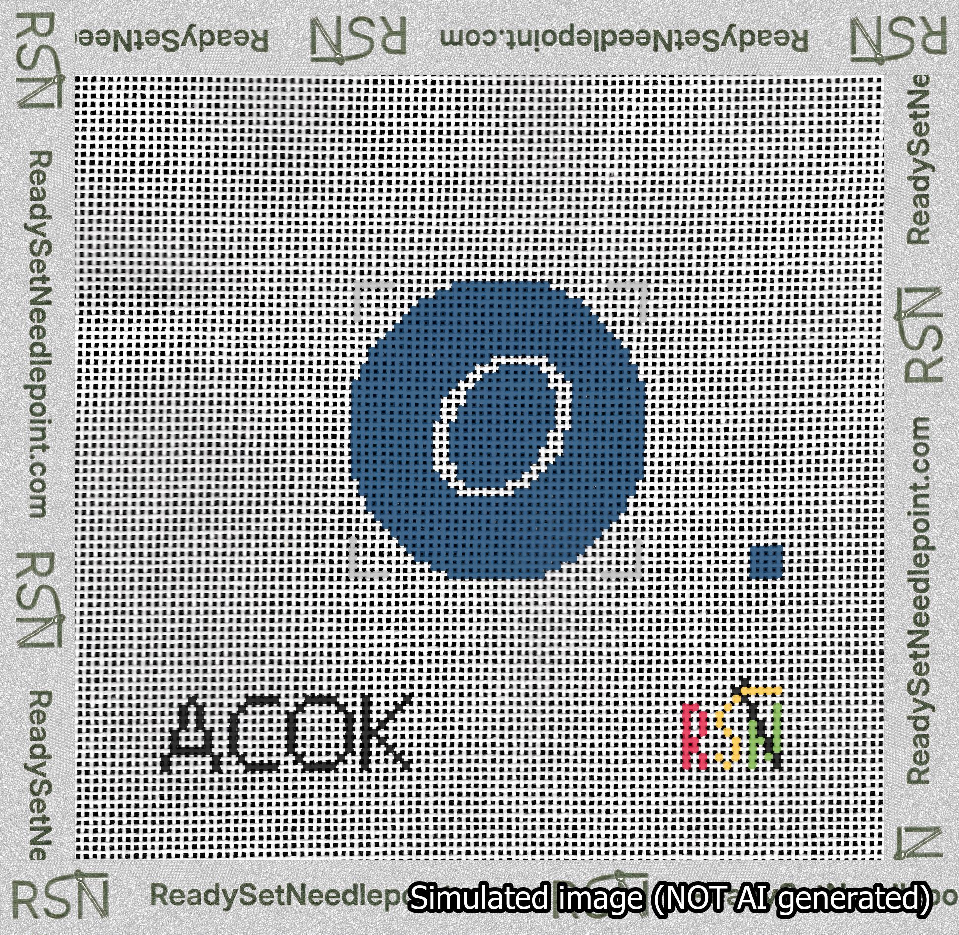 Circle Initial O Needlepoint Canvas Design
