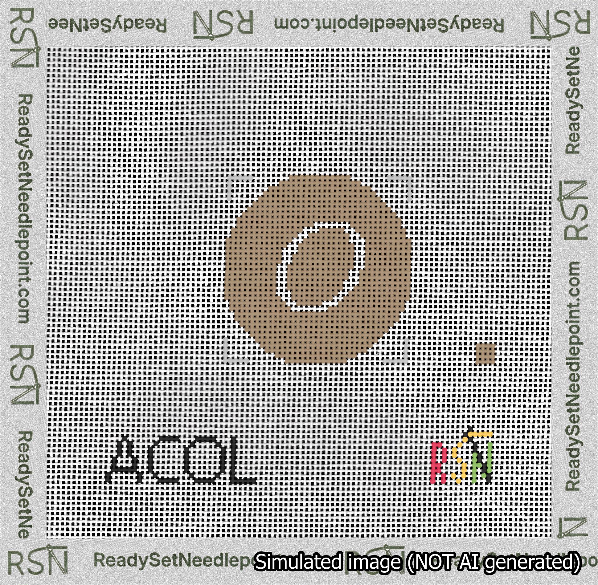 Circle Initial O Needlepoint Canvas Design