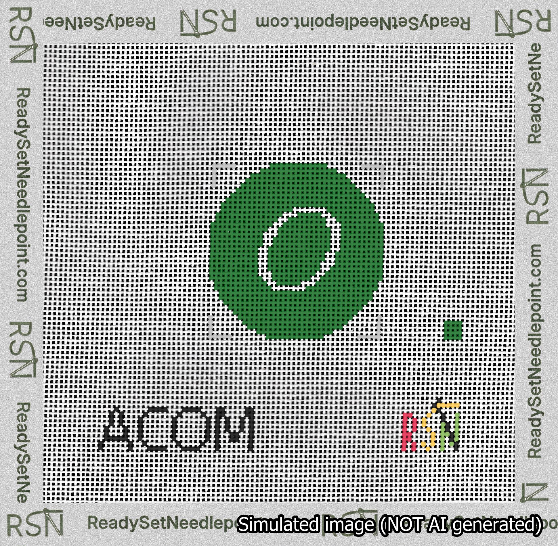 Circle Initial O Needlepoint Canvas Design