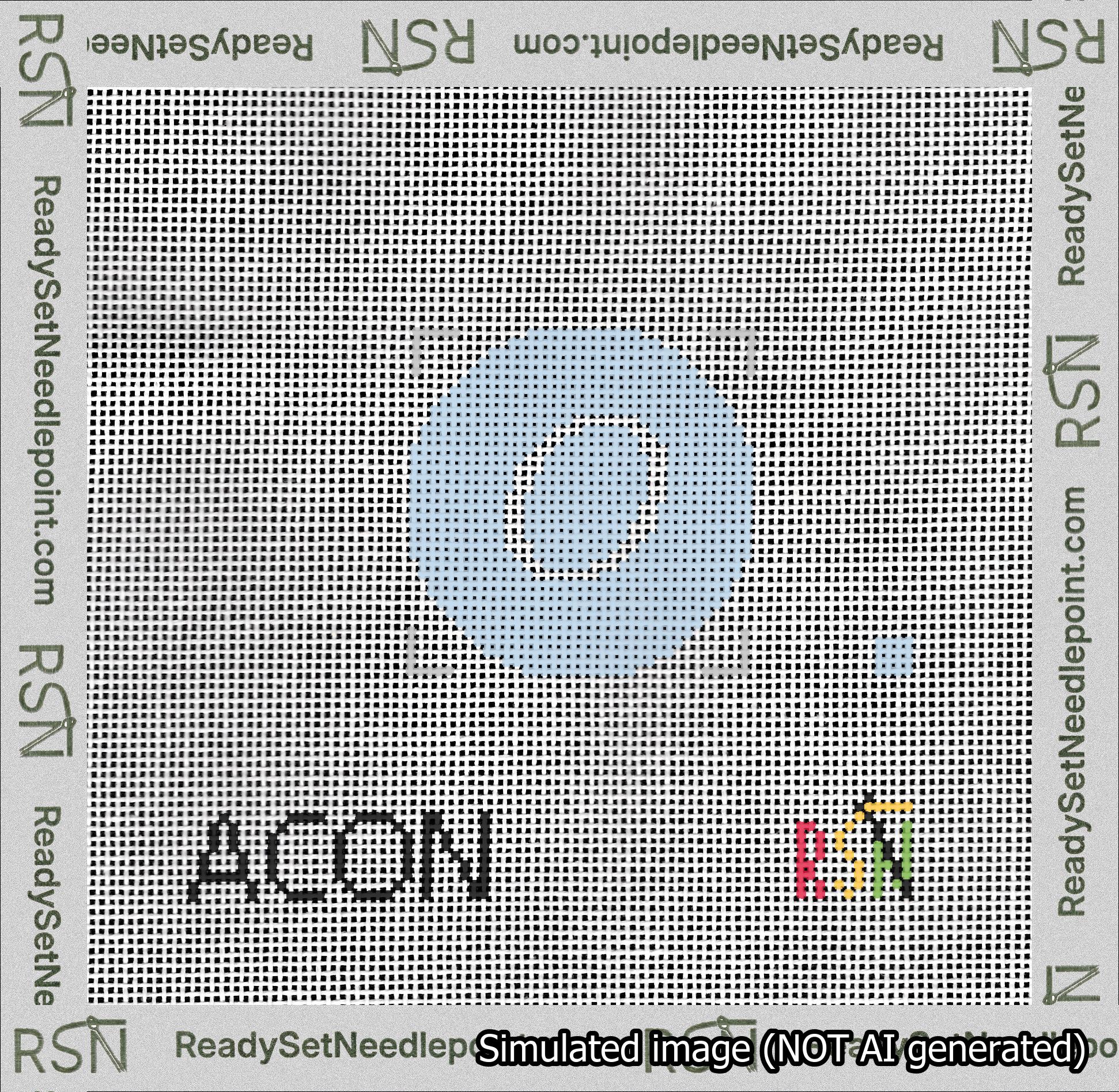 Circle Initial O Needlepoint Canvas Design