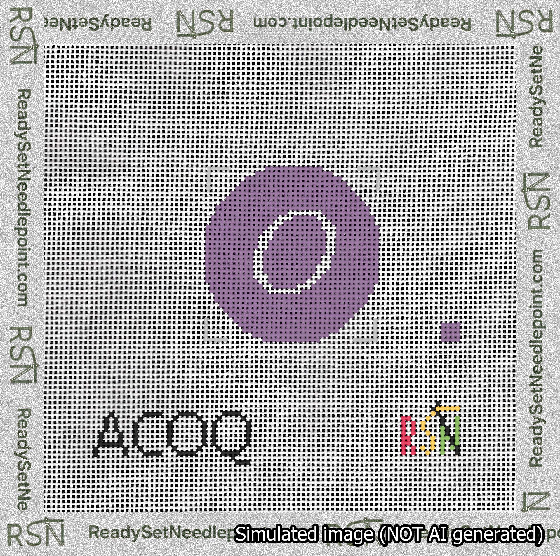 Circle Initial O Needlepoint Canvas Design