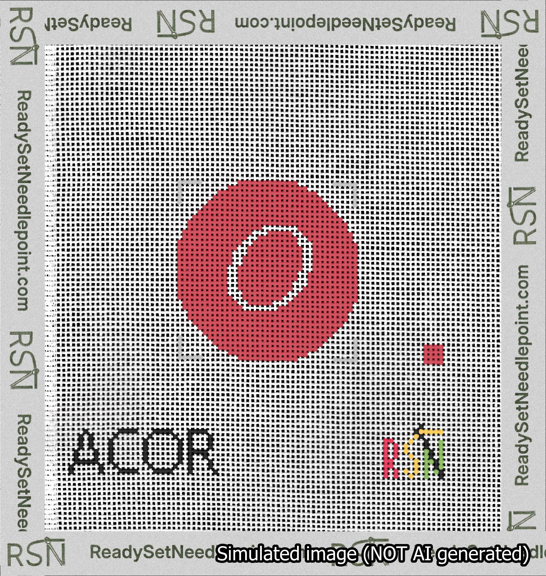 Circle Initial O Needlepoint Canvas Design