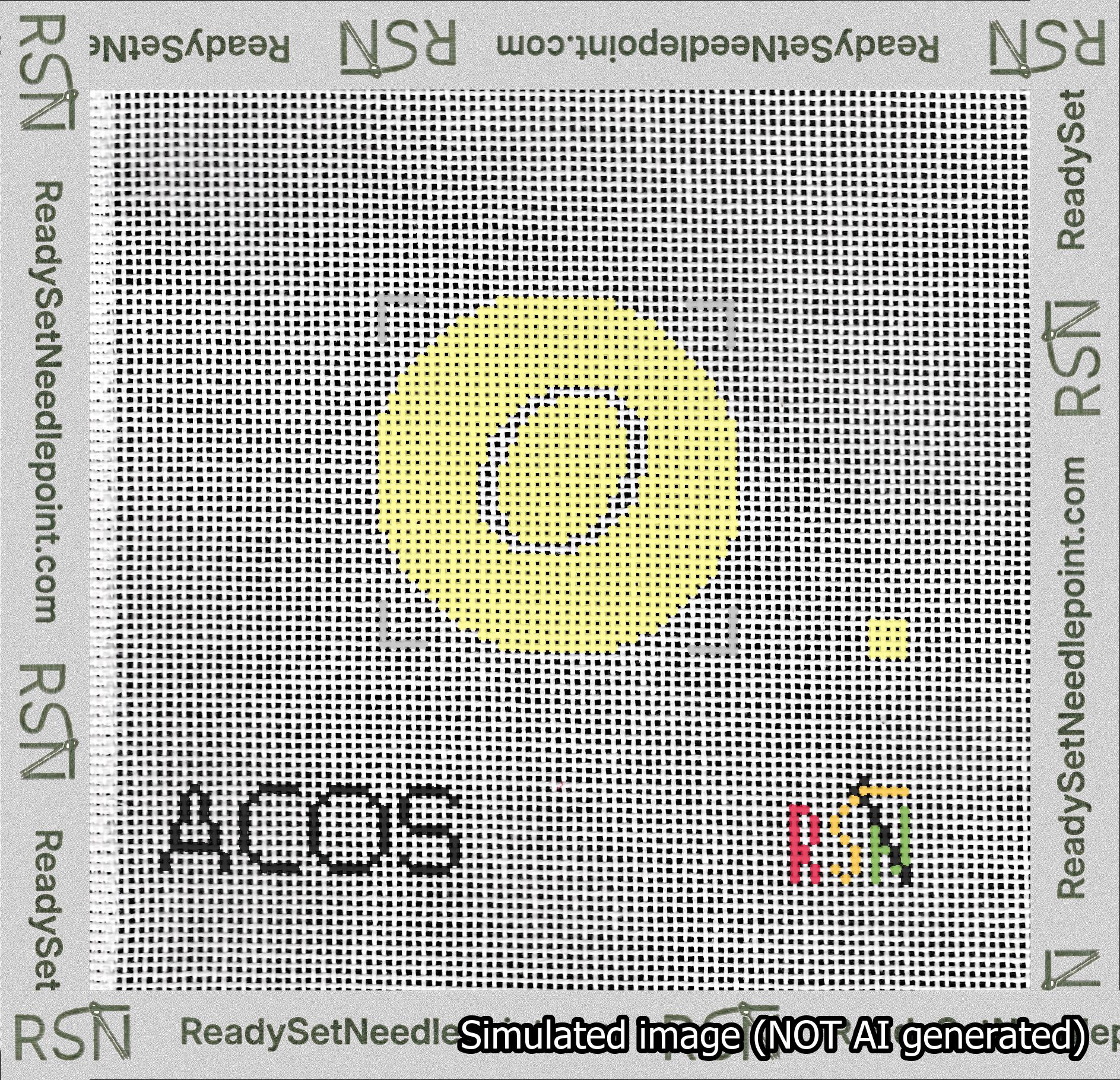 Circle Initial O Needlepoint Canvas Design