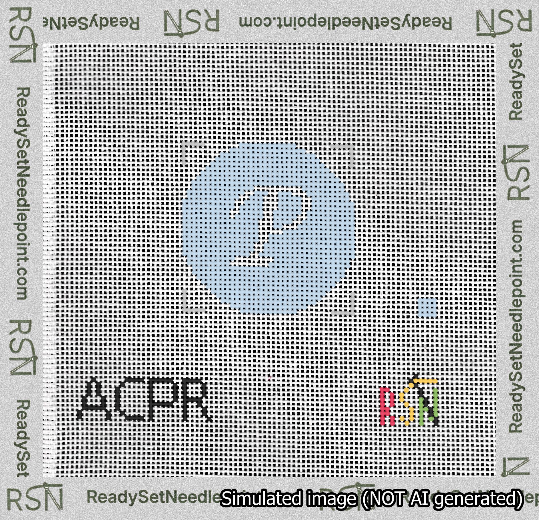 Circle Initial P Needlepoint Canvas Design
