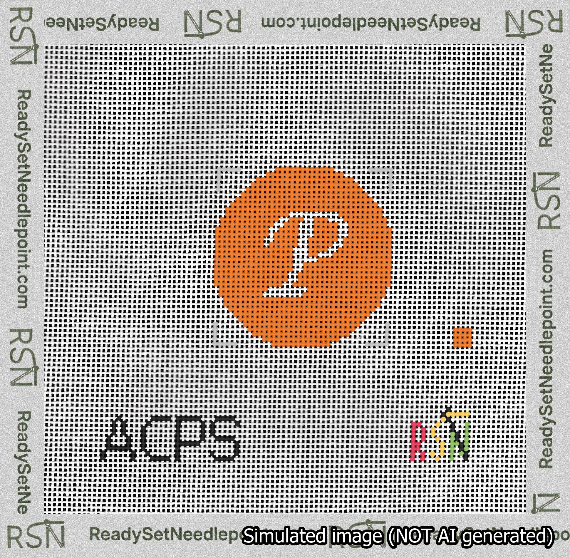 Circle Initial P Needlepoint Canvas Design