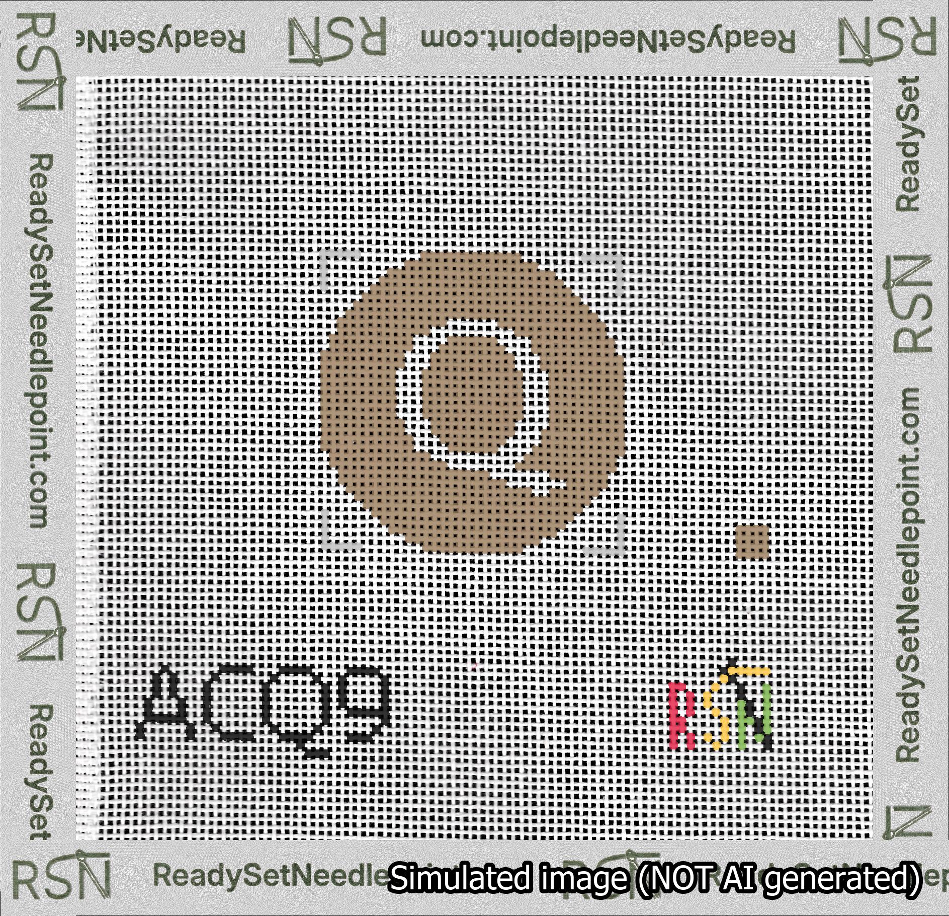 Circle Initial Q Needlepoint Canvas Design