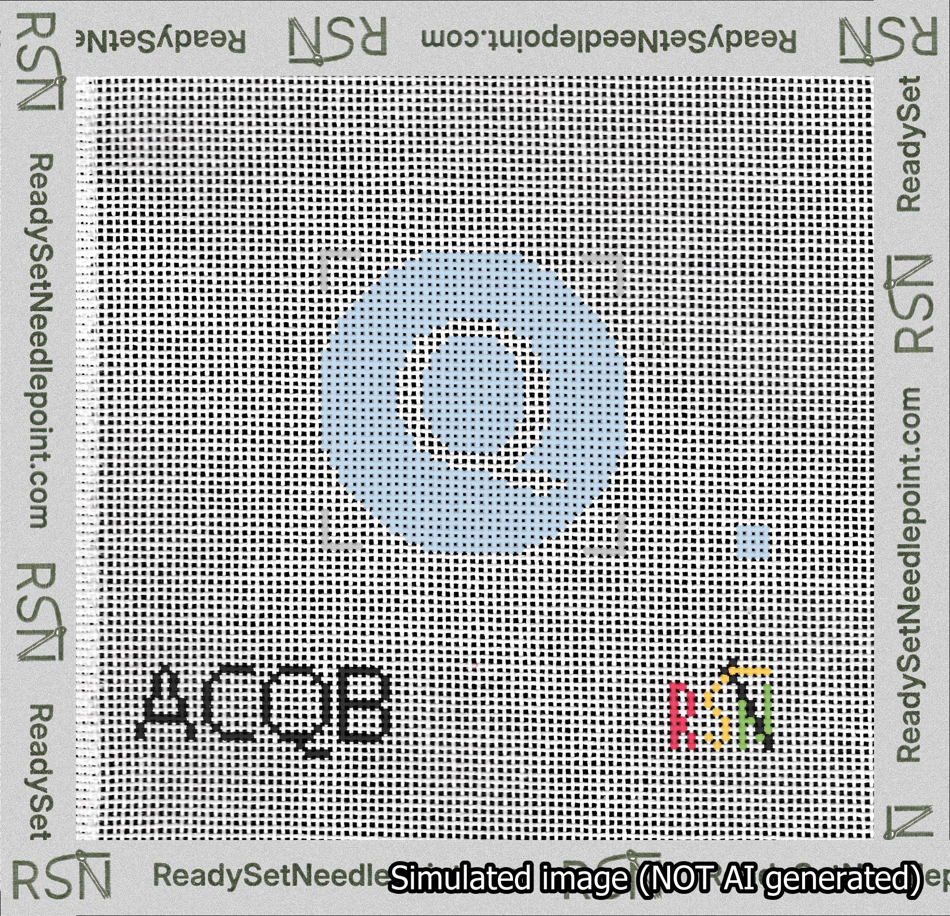 Circle Initial Q Needlepoint Canvas Design