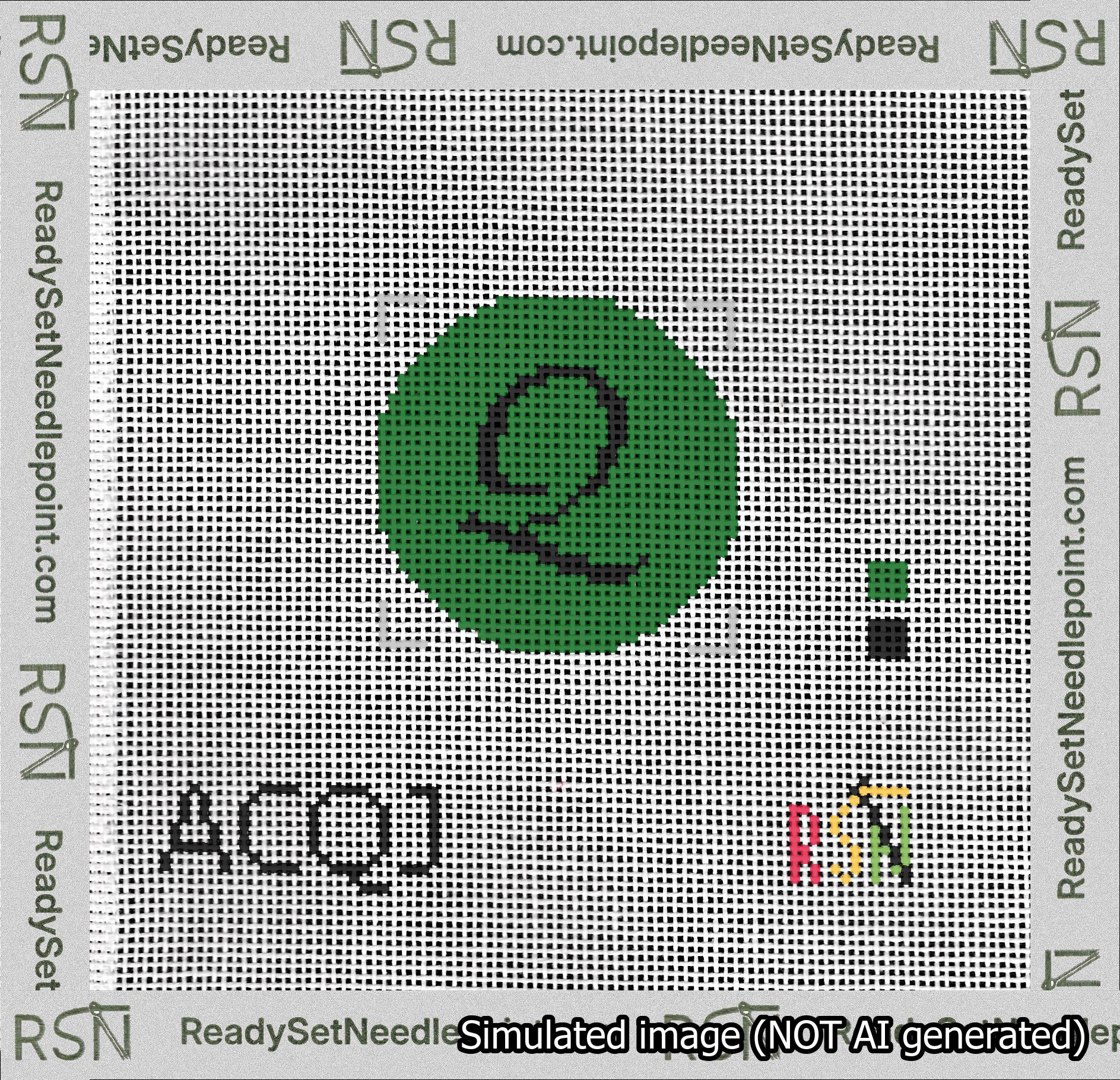 Circle Initial Q Needlepoint Canvas Design