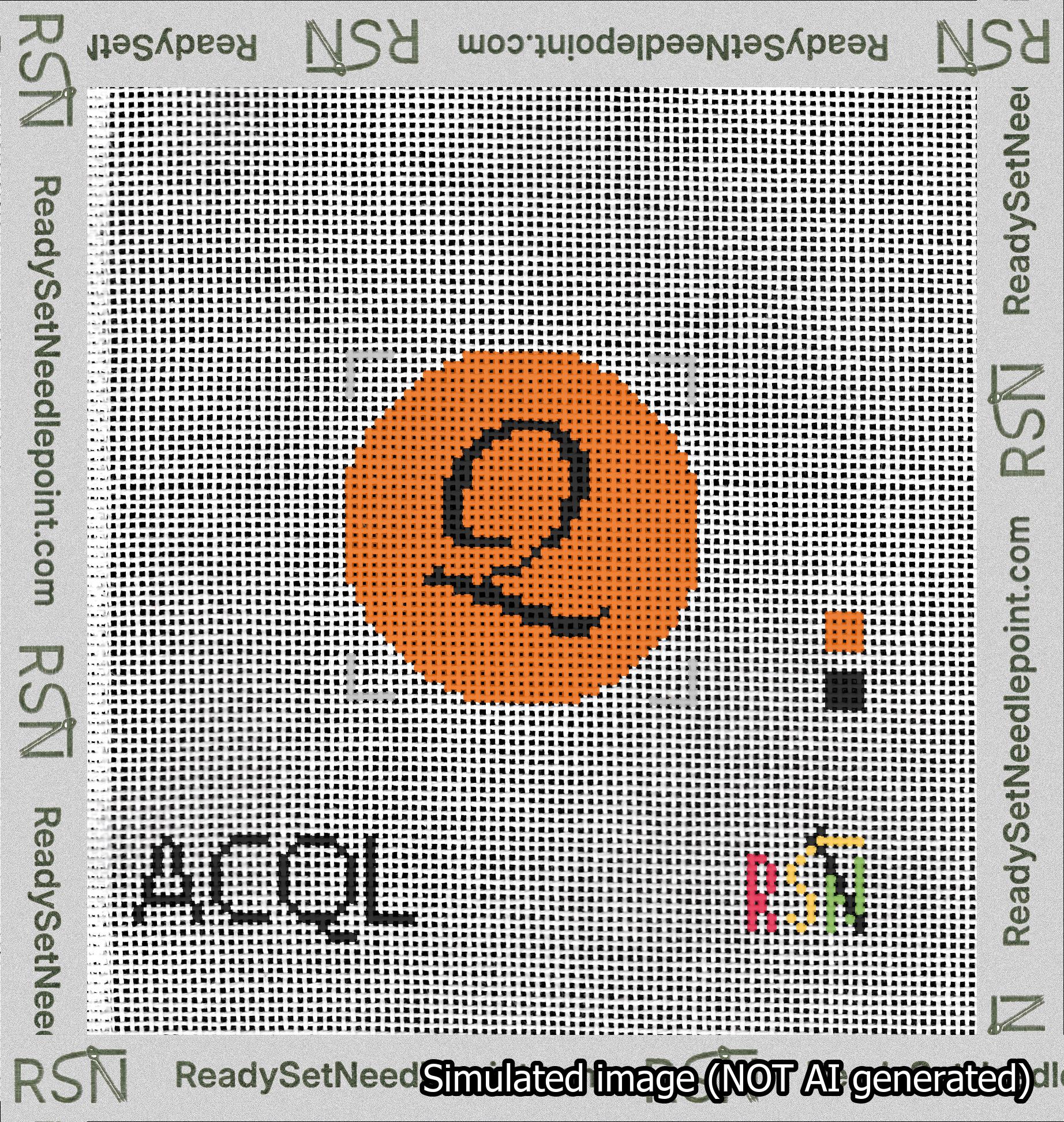 Circle Initial Q Needlepoint Canvas Design
