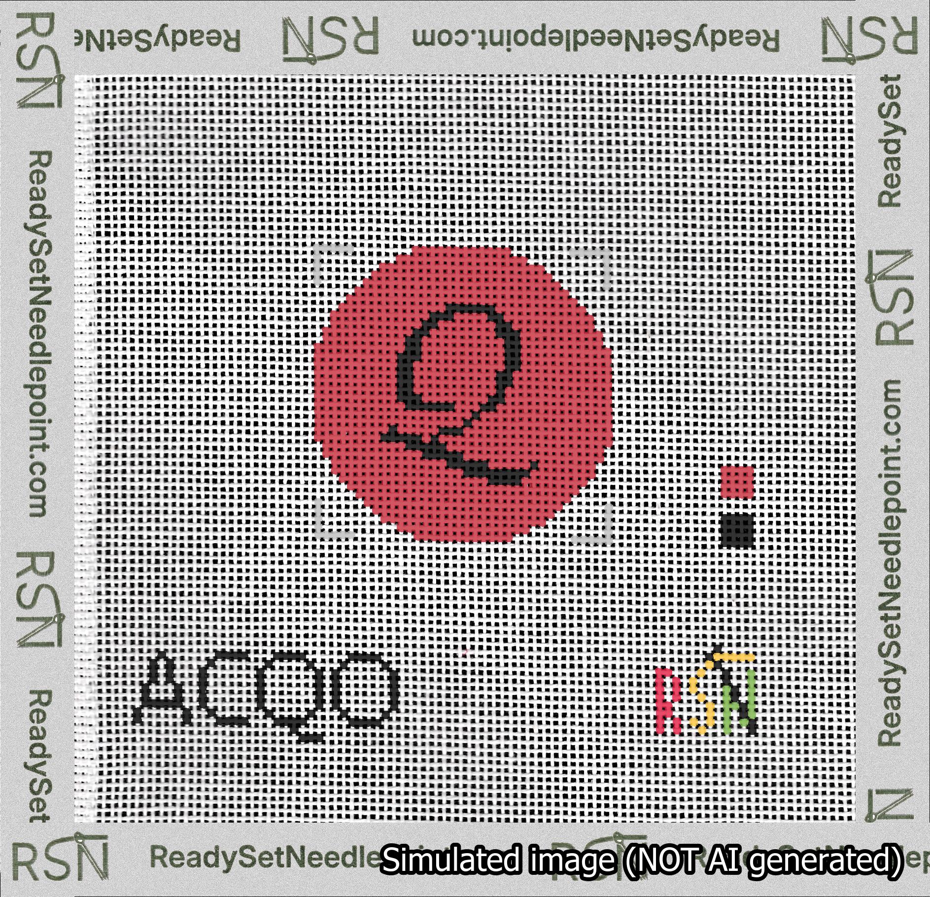 Circle Initial Q Needlepoint Canvas Design