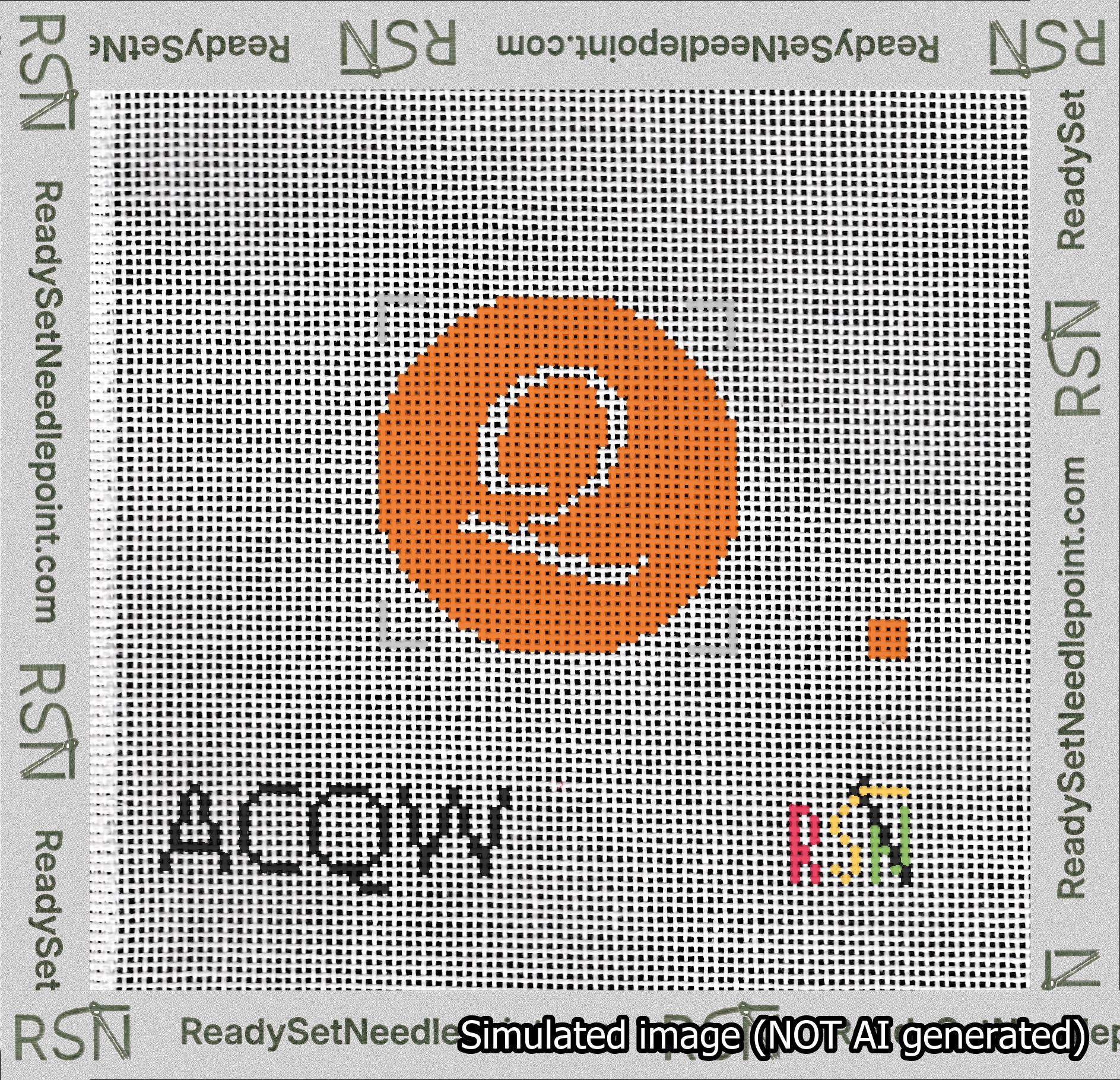 Circle Initial Q Needlepoint Canvas Design