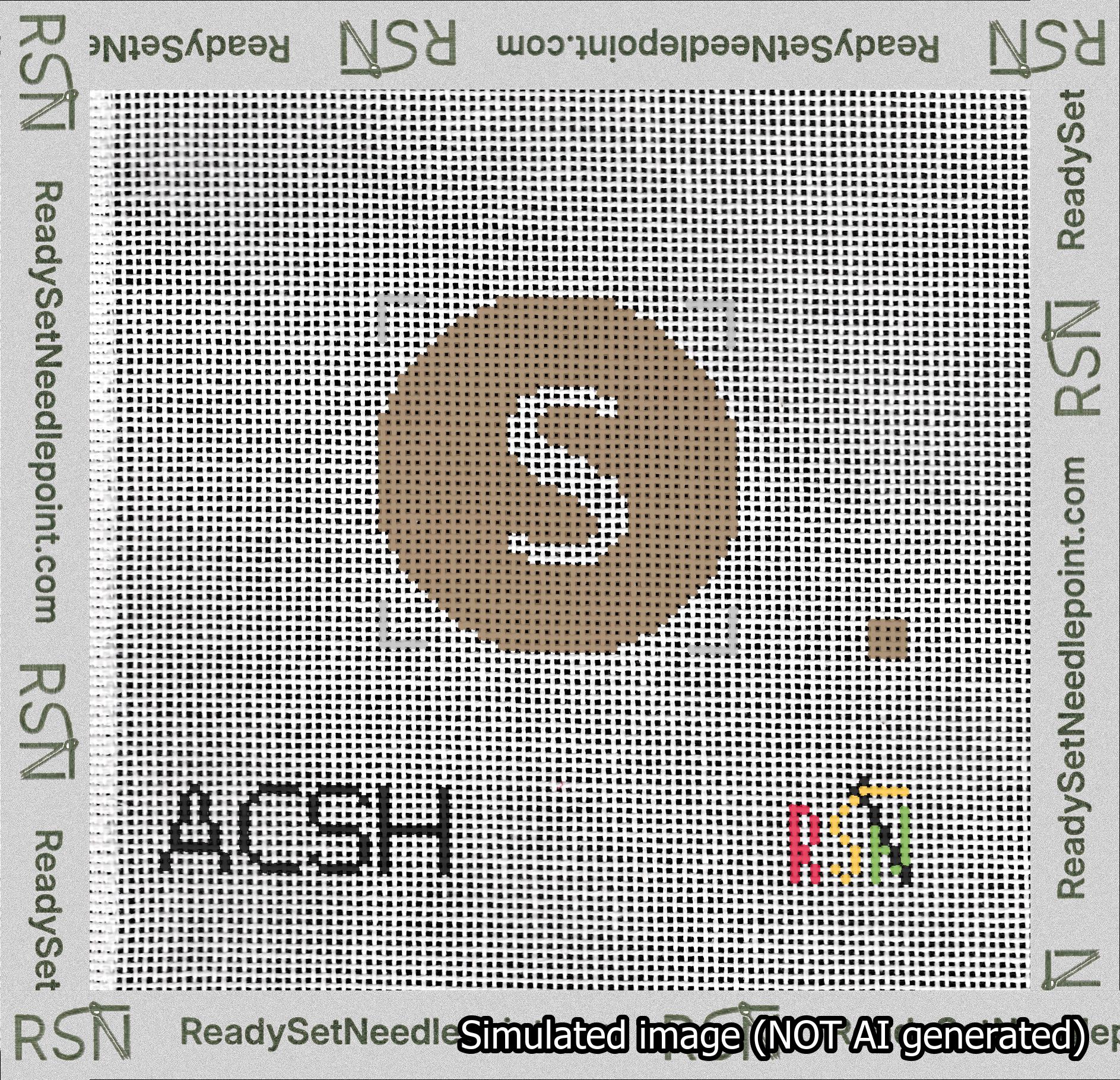 Circle Initial S Needlepoint Canvas Design