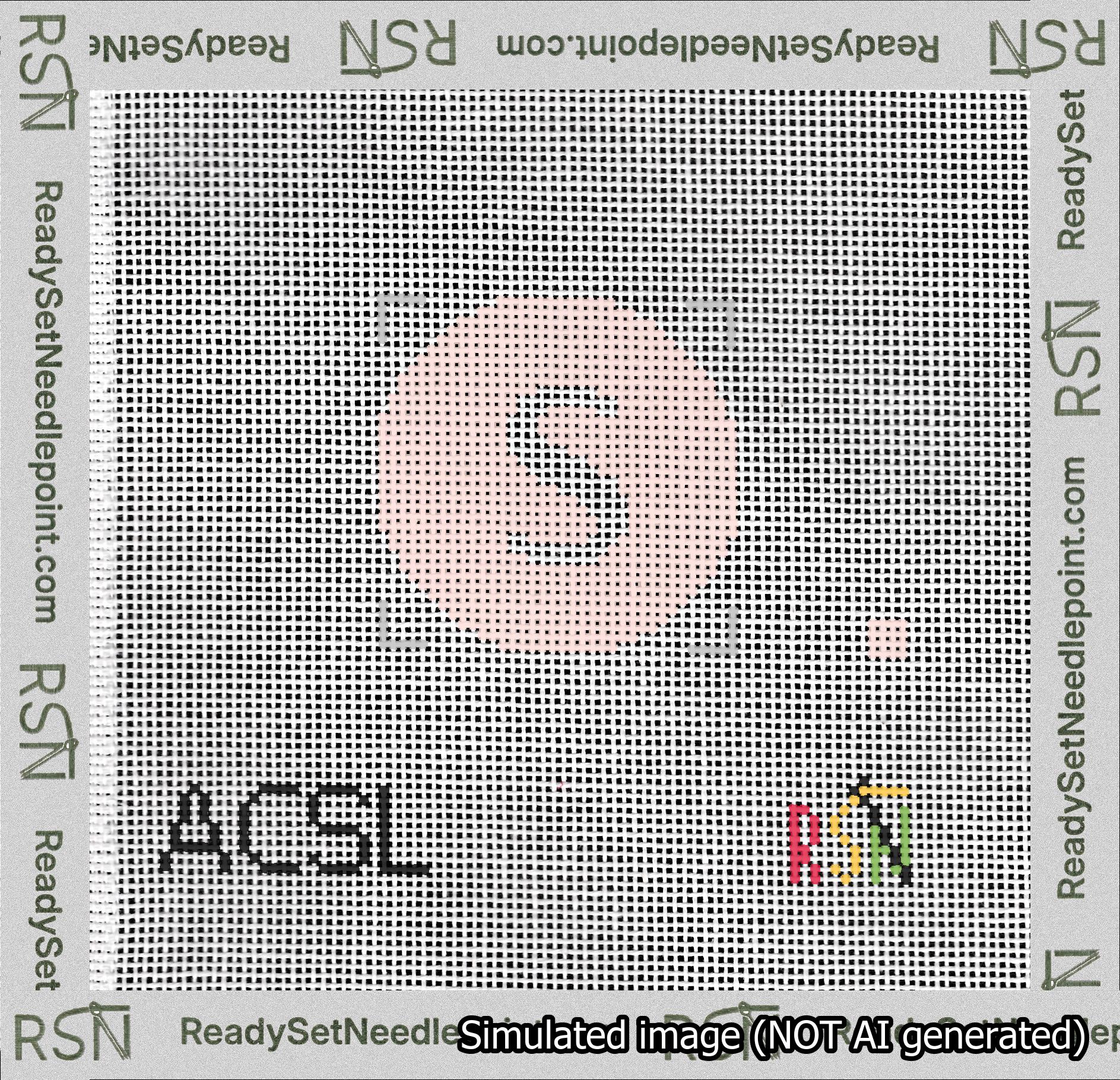 Circle Initial S Needlepoint Canvas Design