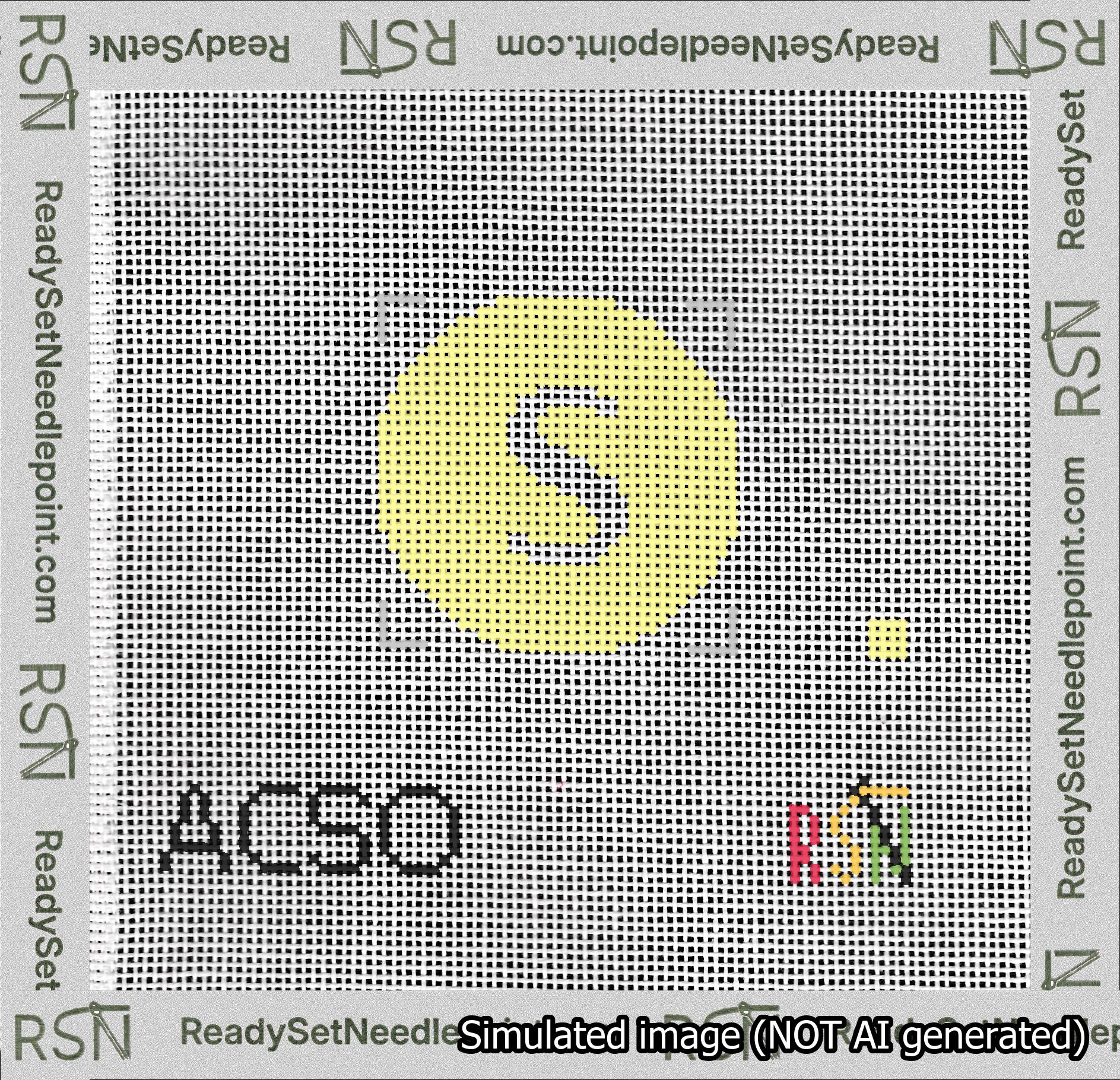 Circle Initial S Needlepoint Canvas Design