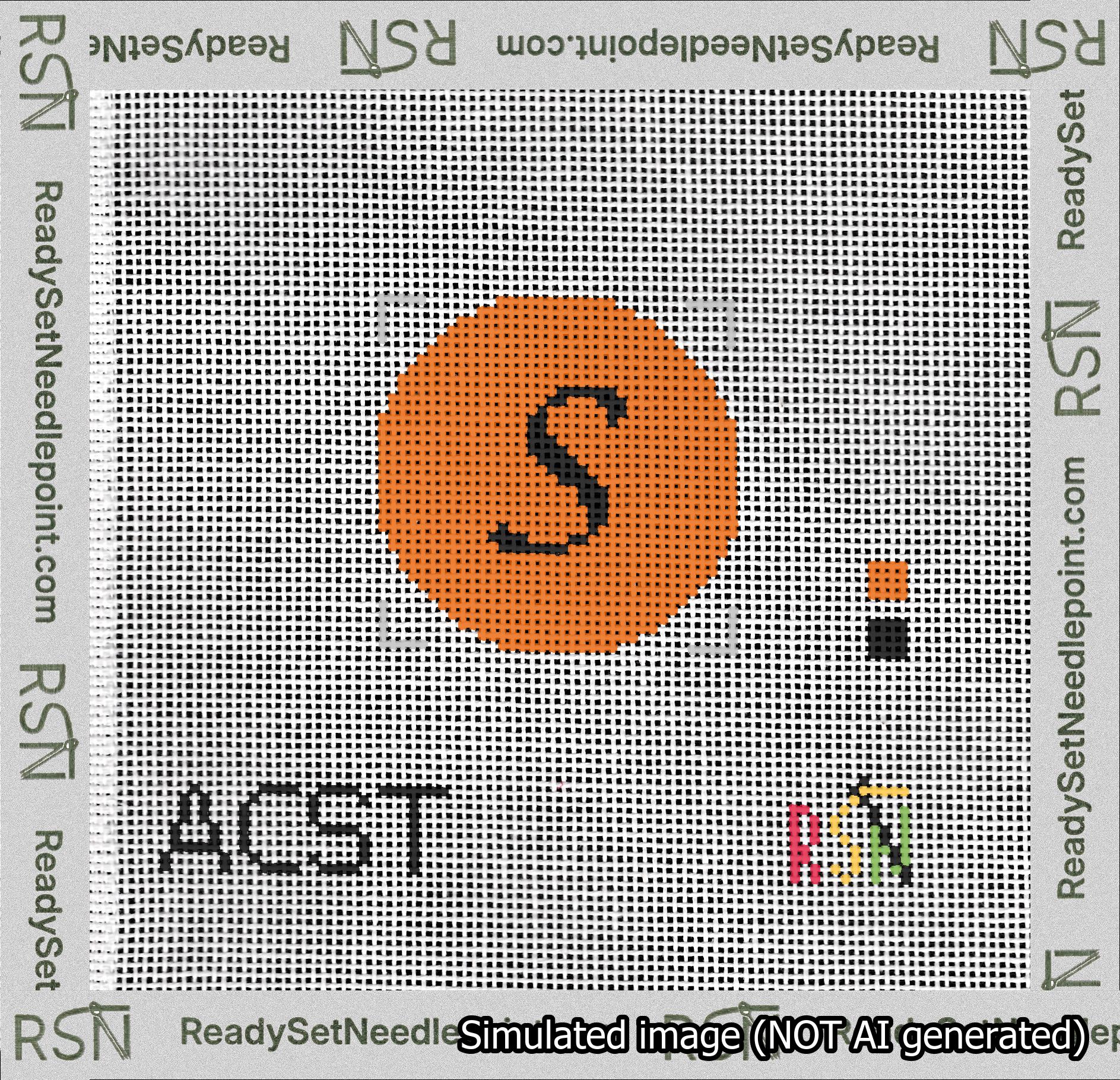 Circle Initial S Needlepoint Canvas Design