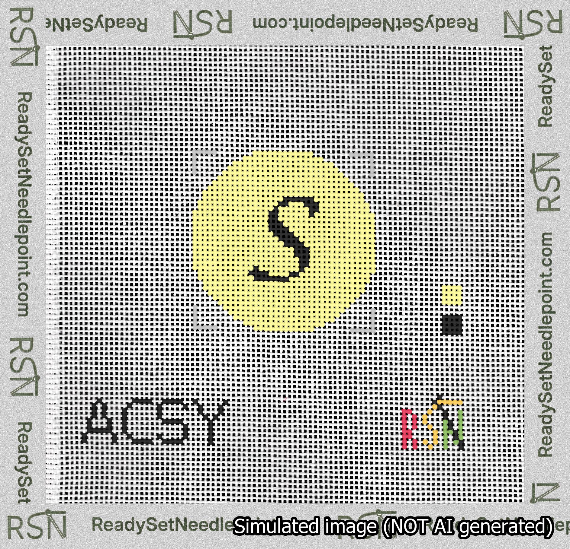 Circle Initial S Needlepoint Canvas Design