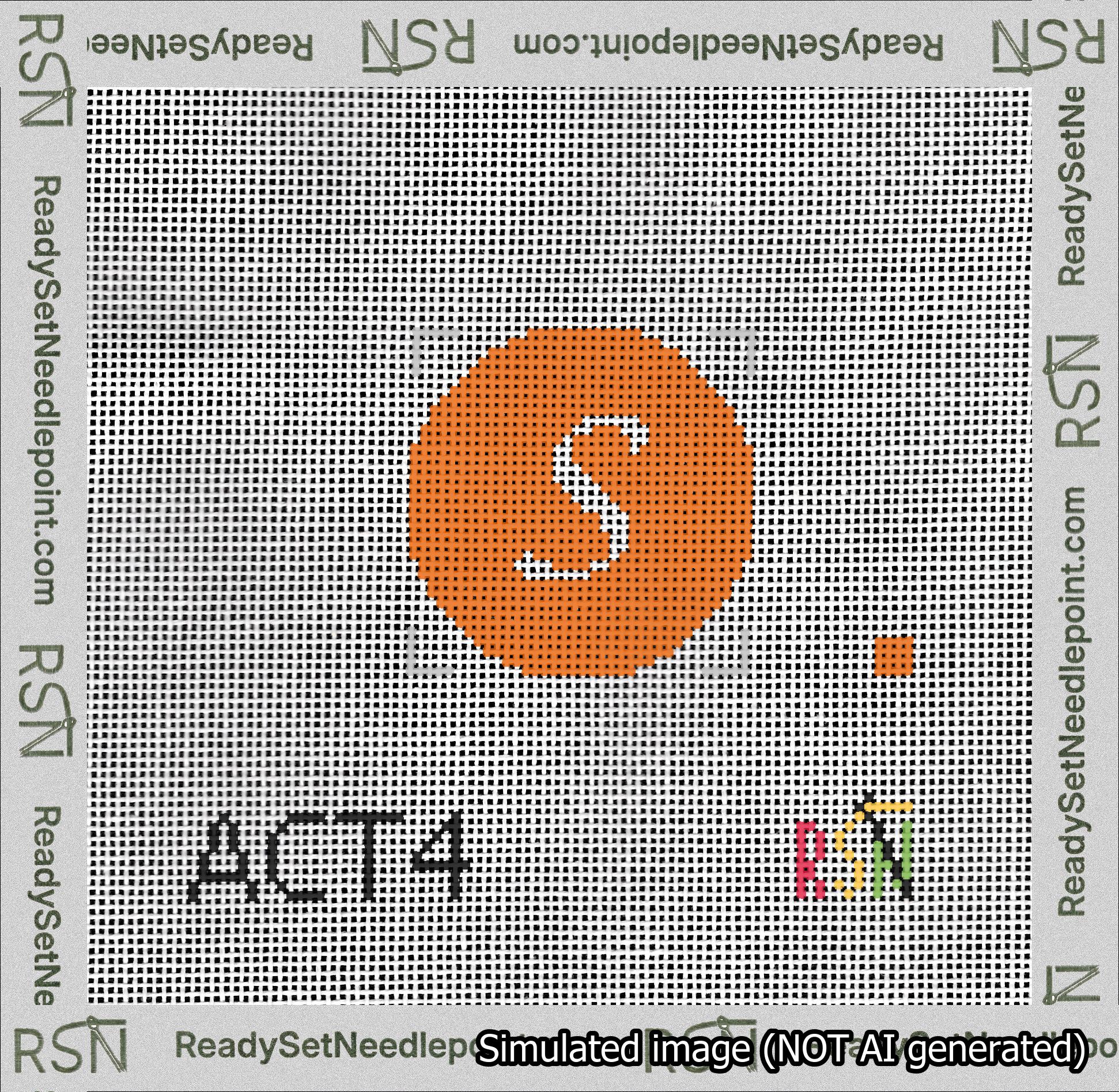 Circle Initial S Needlepoint Canvas Design