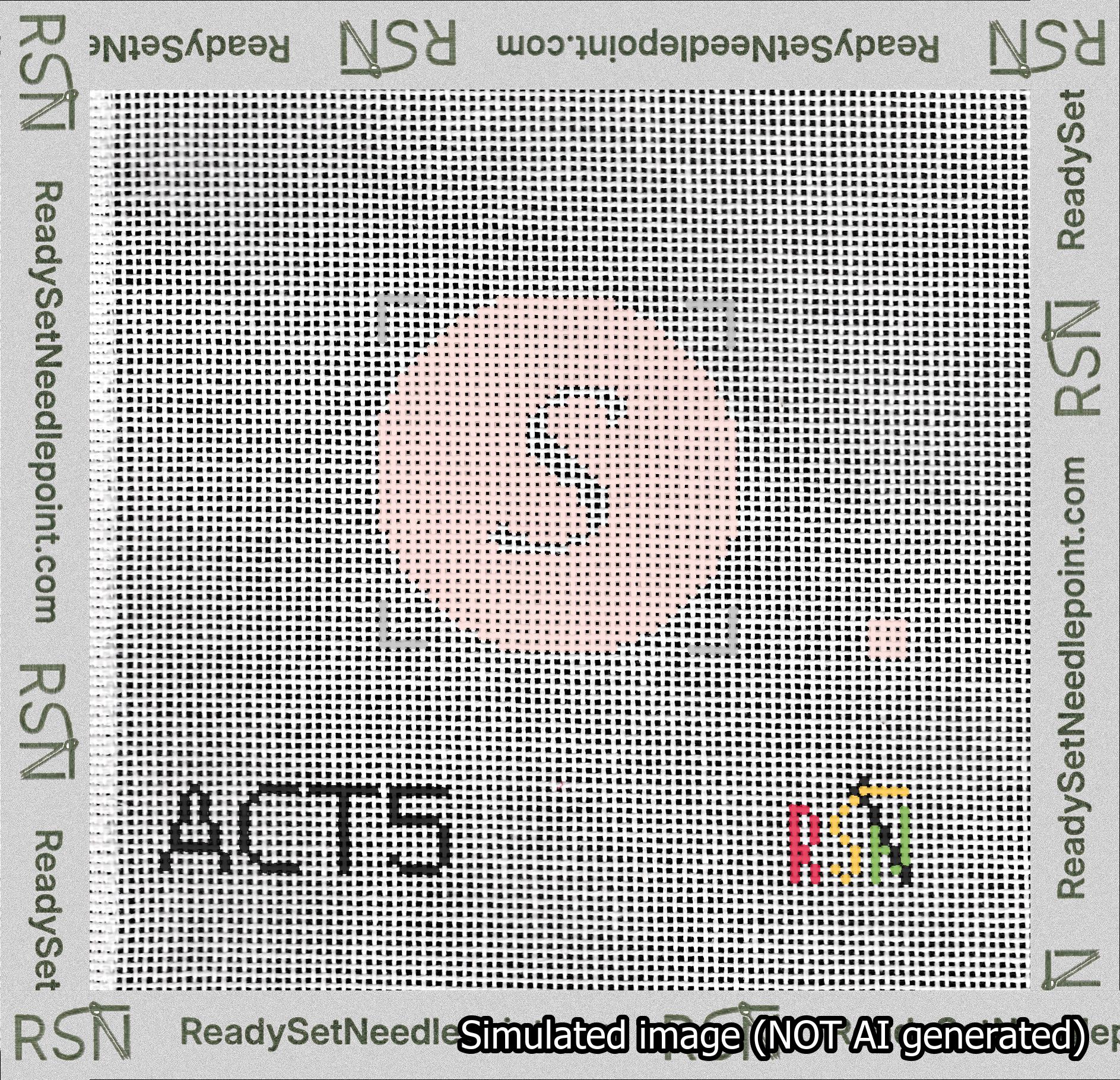 Circle Initial S Needlepoint Canvas Design