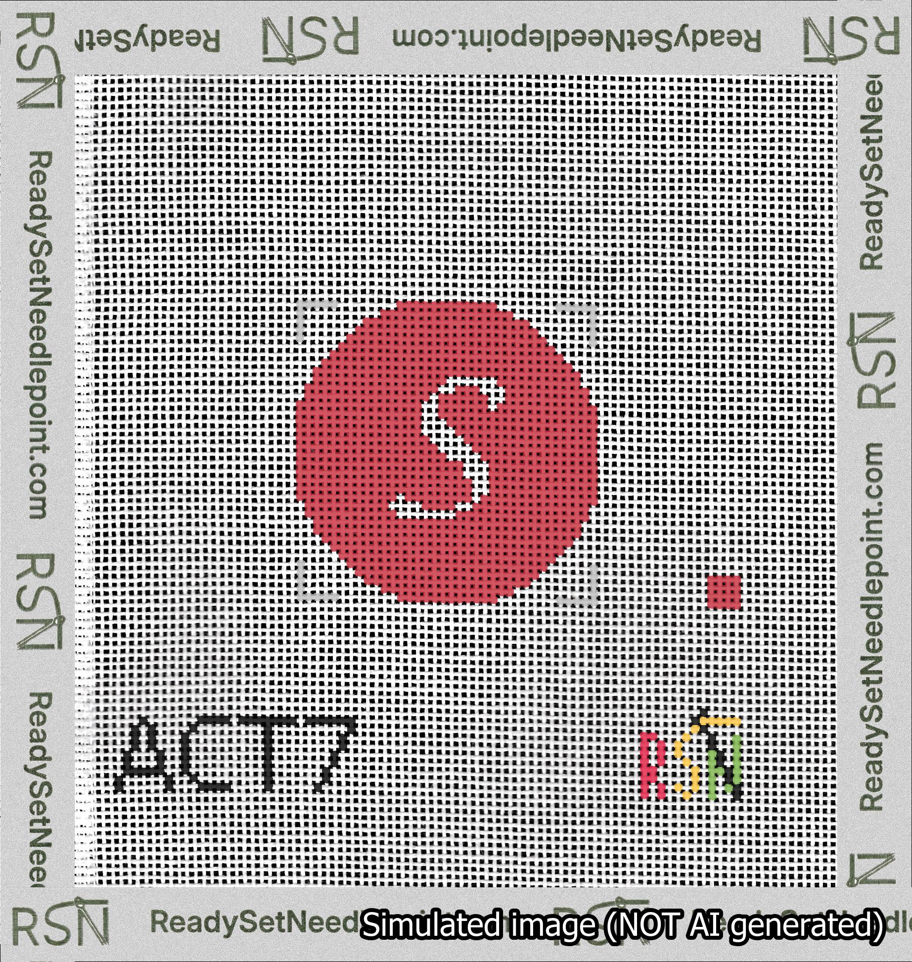 Circle Initial S Needlepoint Canvas Design