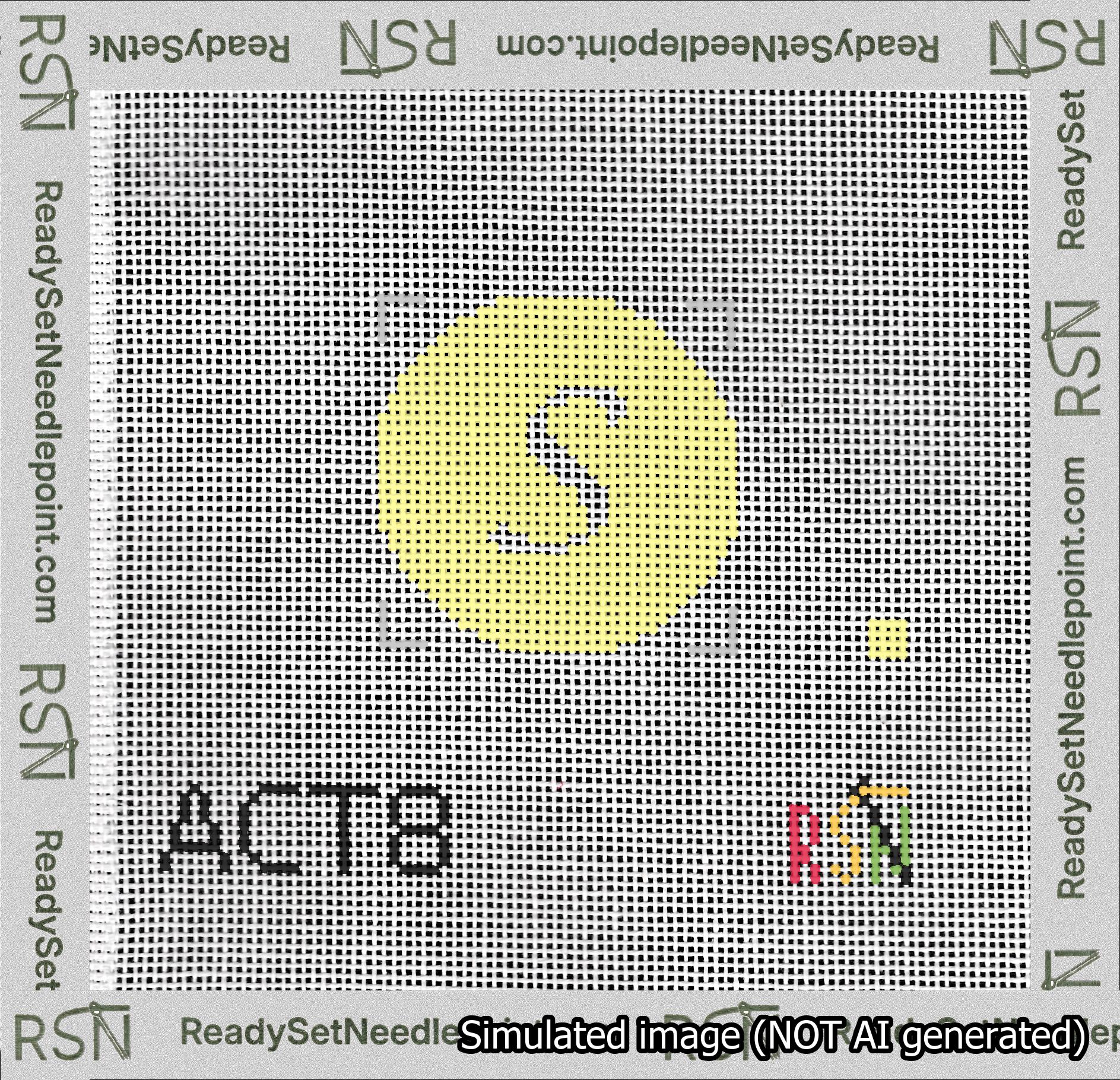Circle Initial S Needlepoint Canvas Design