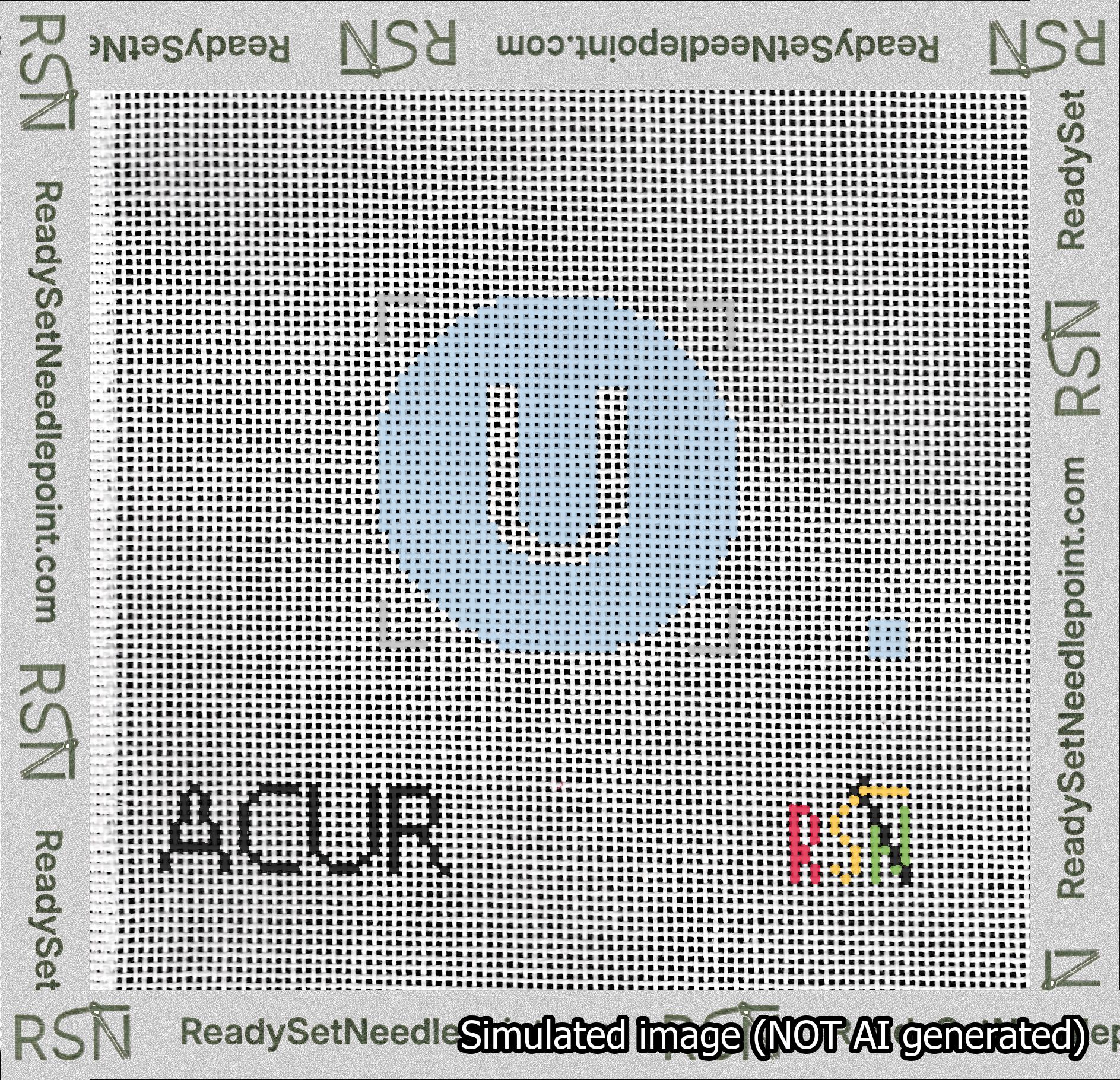 Circle Initial U Needlepoint Canvas Design
