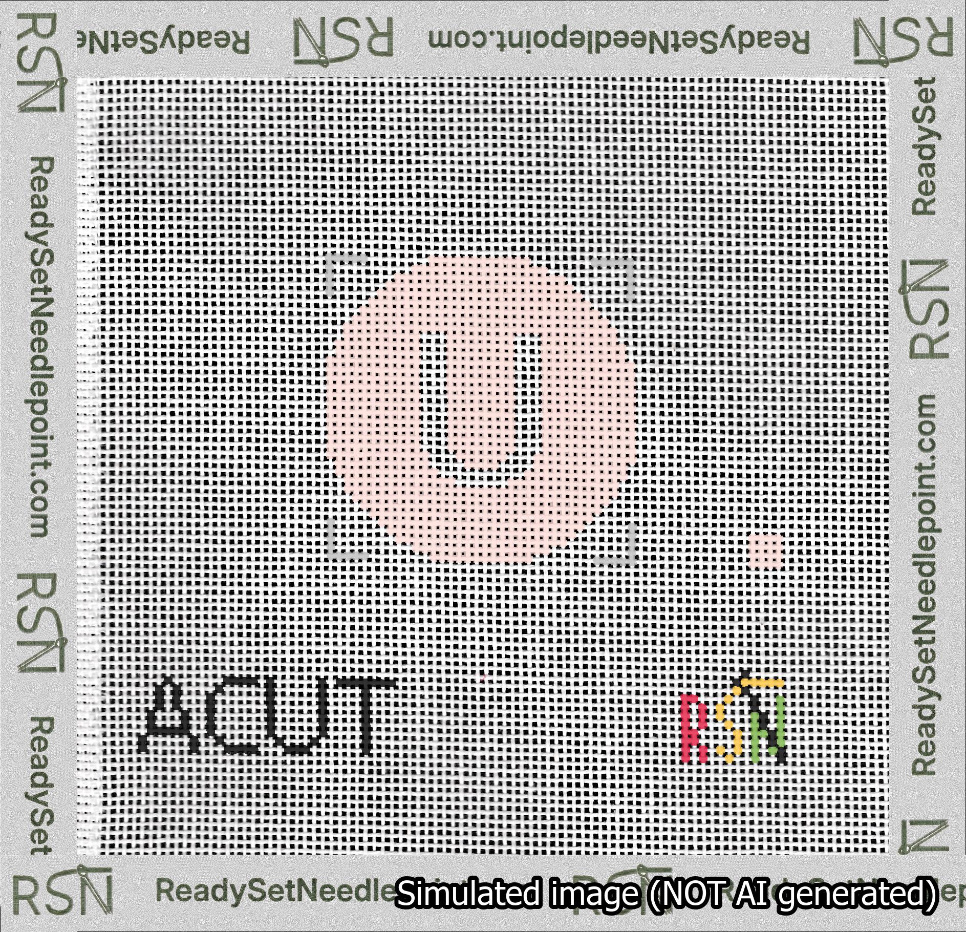 Circle Initial U Needlepoint Canvas Design