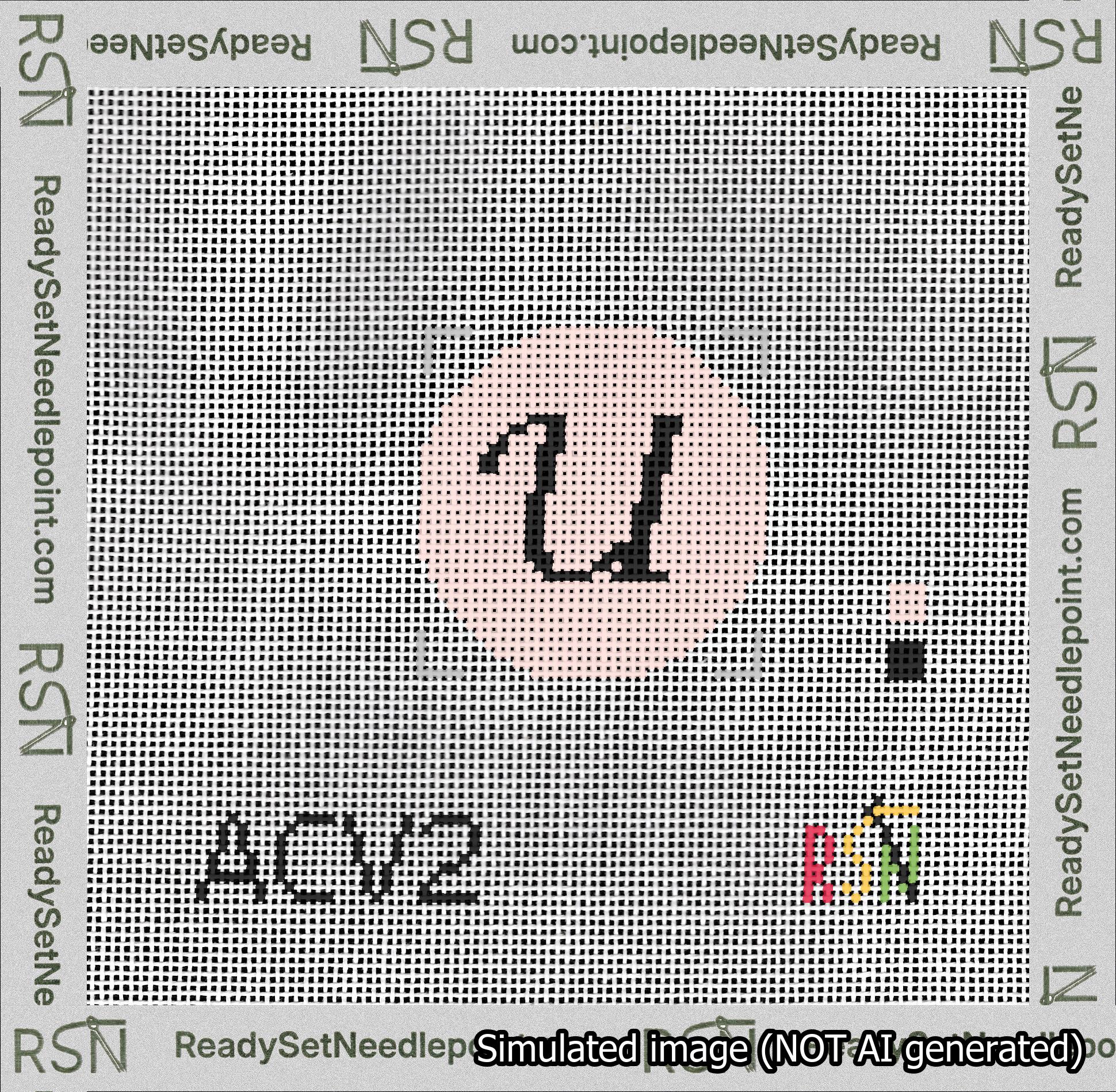 Circle Initial U Needlepoint Canvas Design