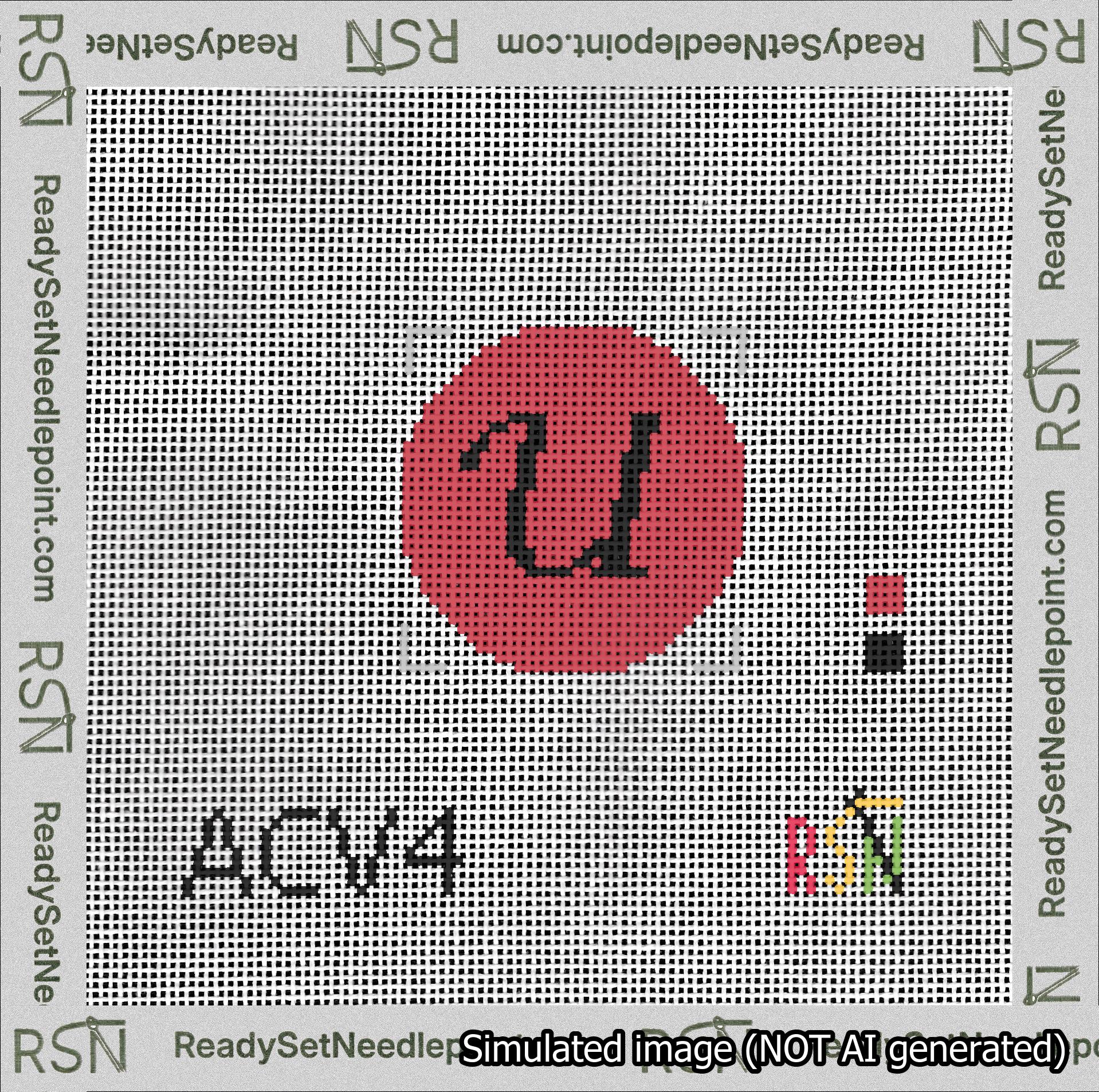 Circle Initial U Needlepoint Canvas Design