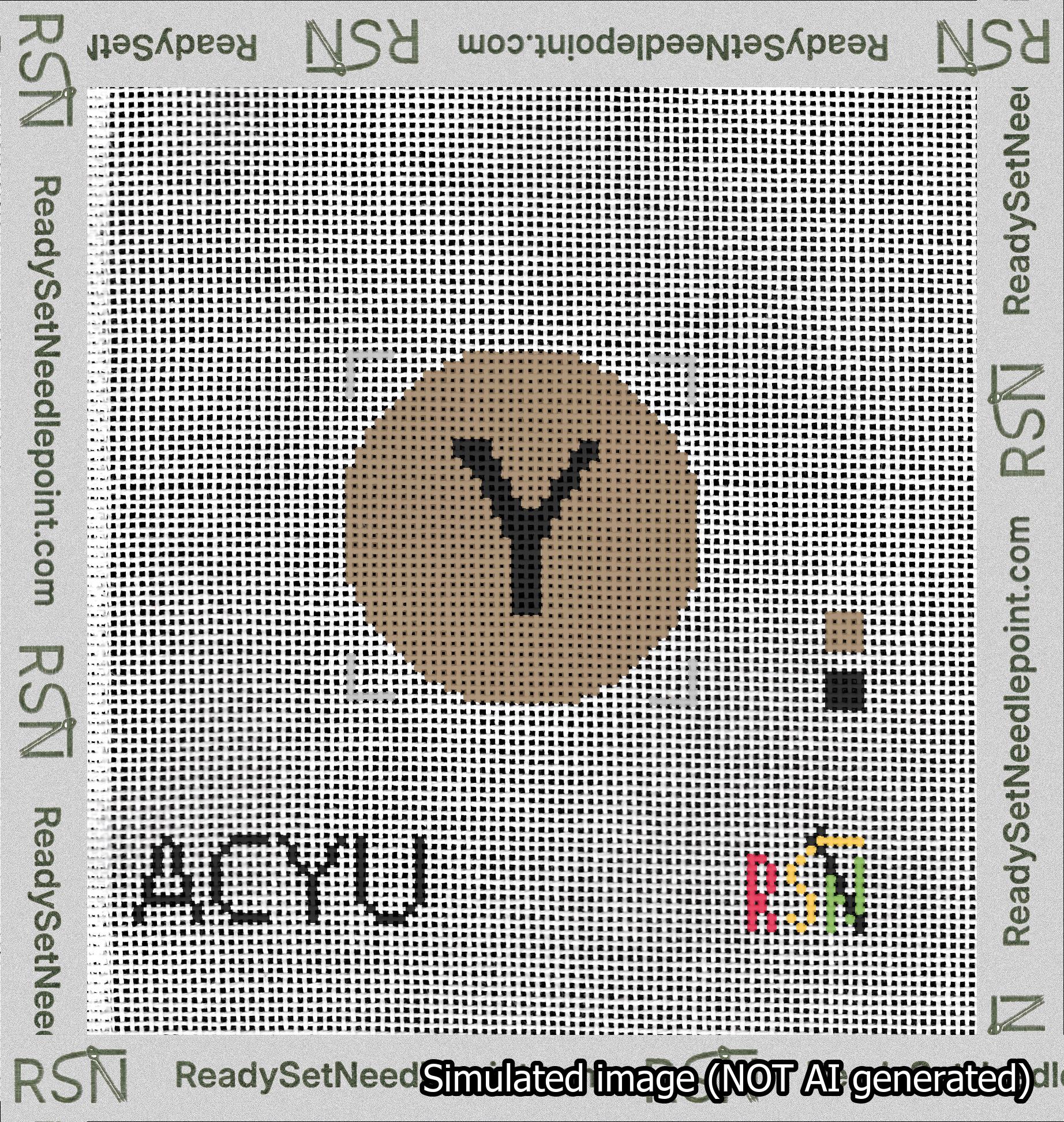 Circle Initial Y Needlepoint Canvas Design