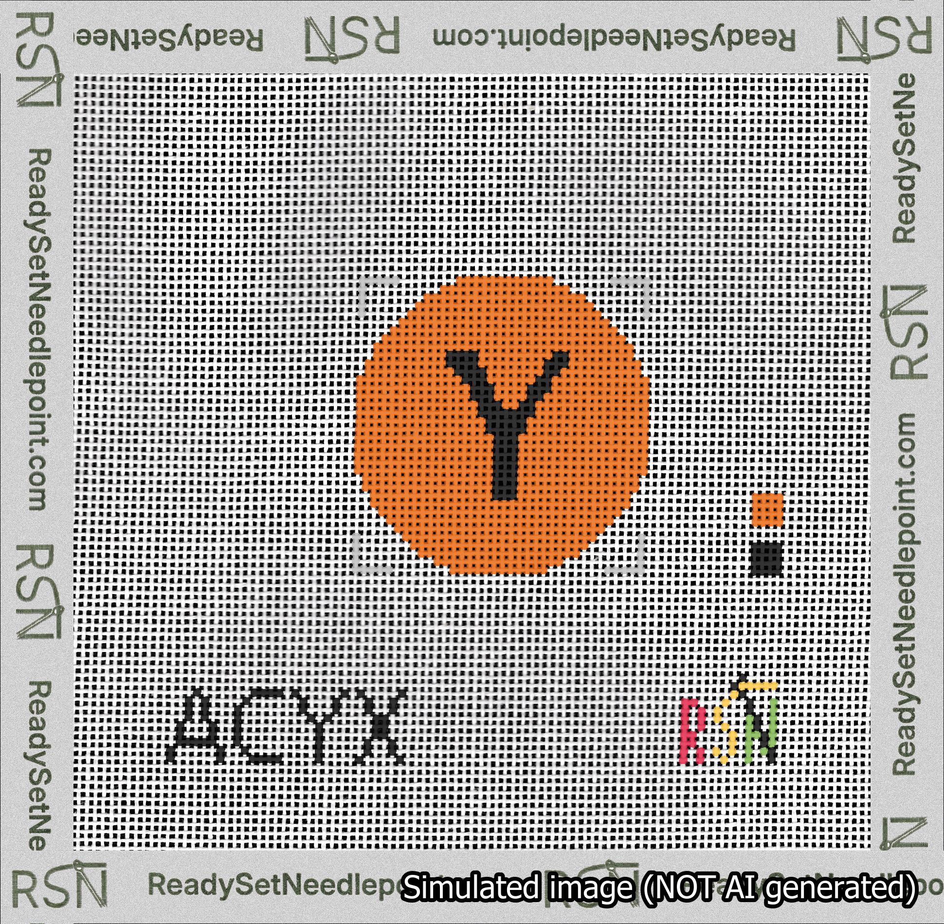 Circle Initial Y Needlepoint Canvas Design