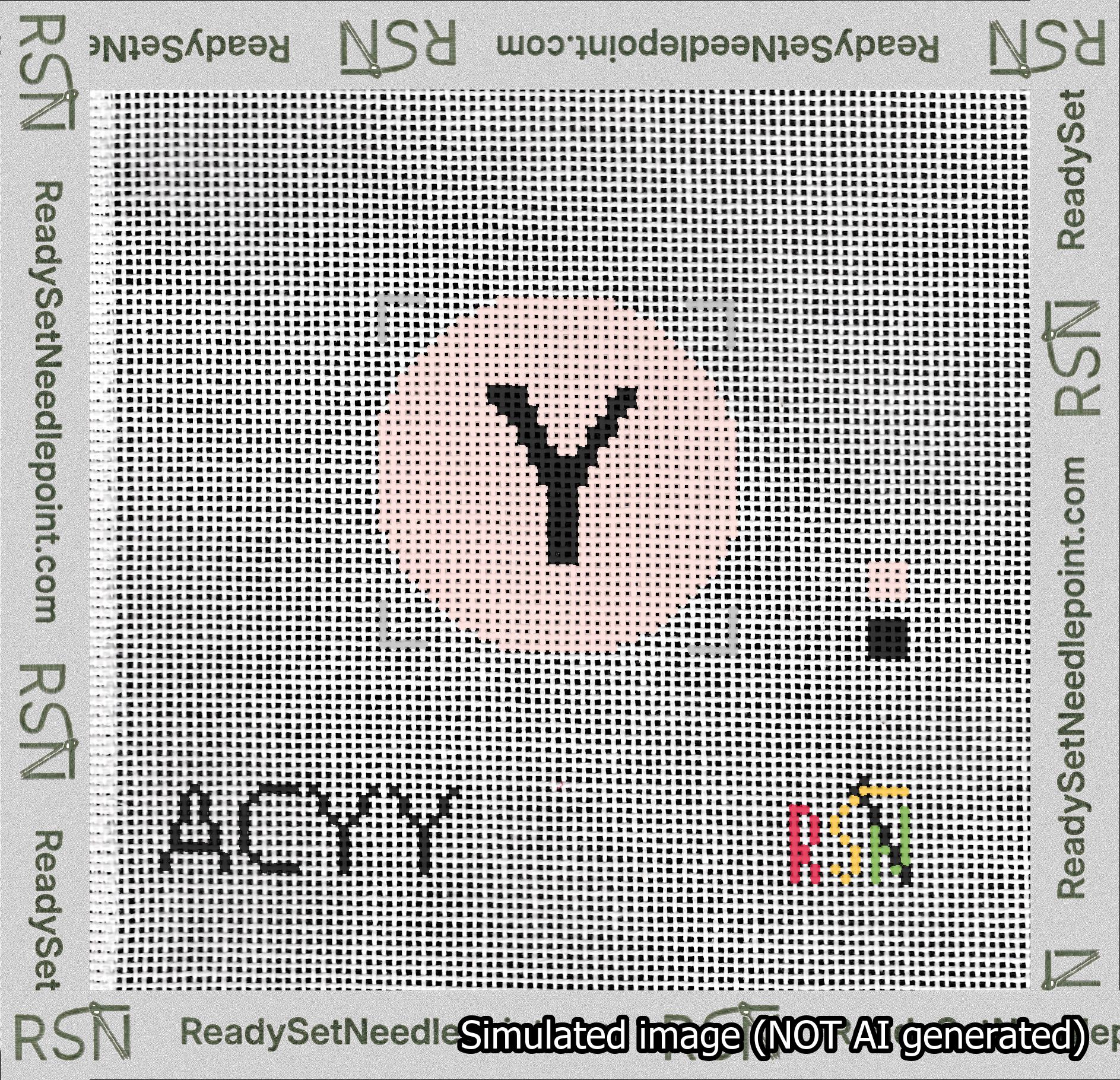 Circle Initial Y Needlepoint Canvas Design