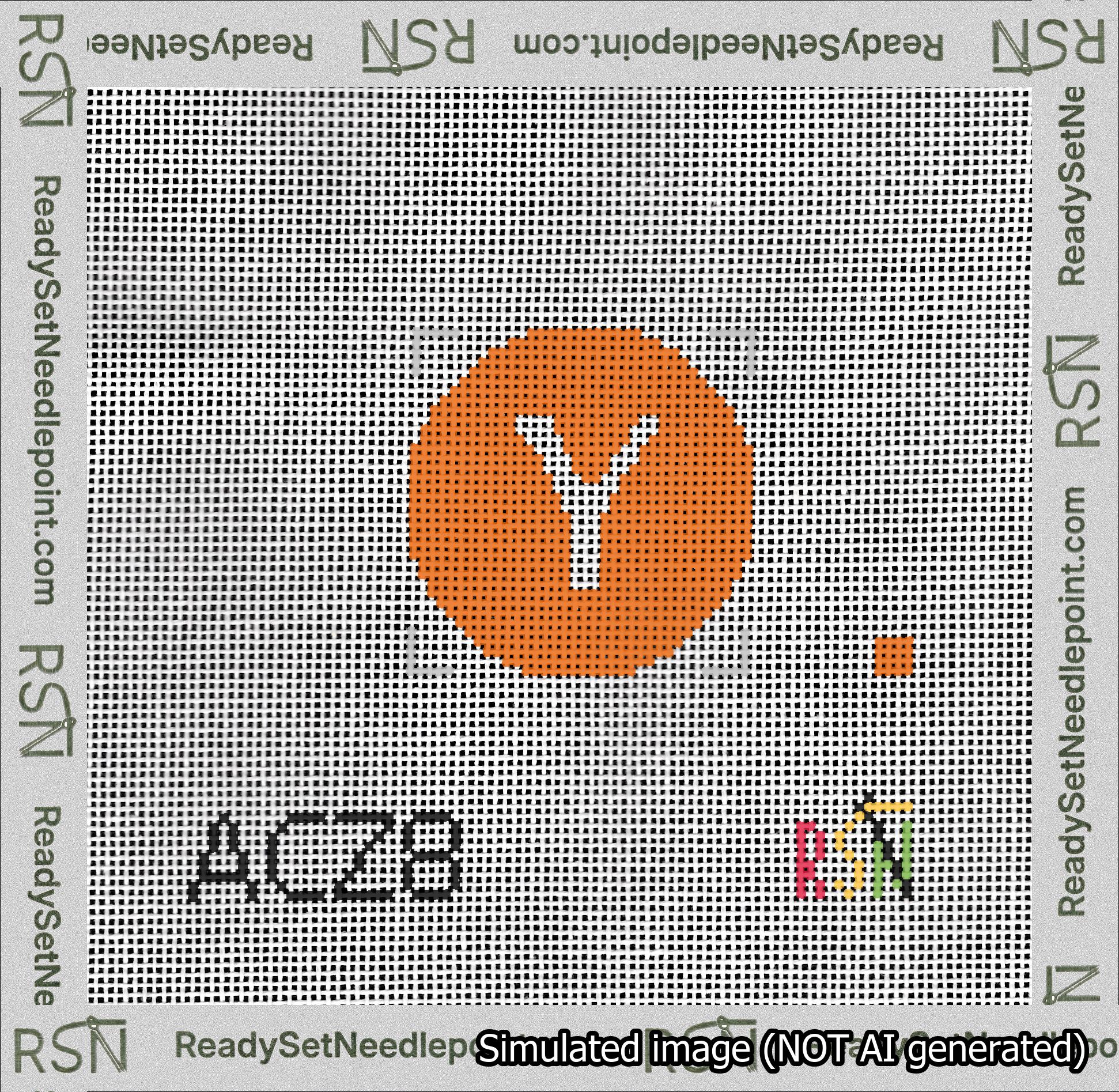 Circle Initial Y Needlepoint Canvas Design