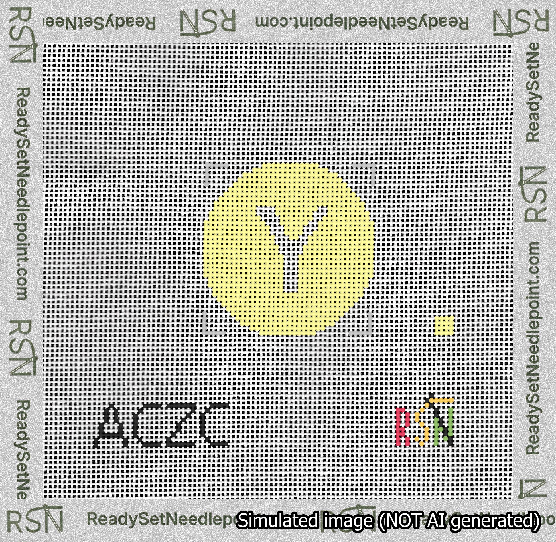 Circle Initial Y Needlepoint Canvas Design