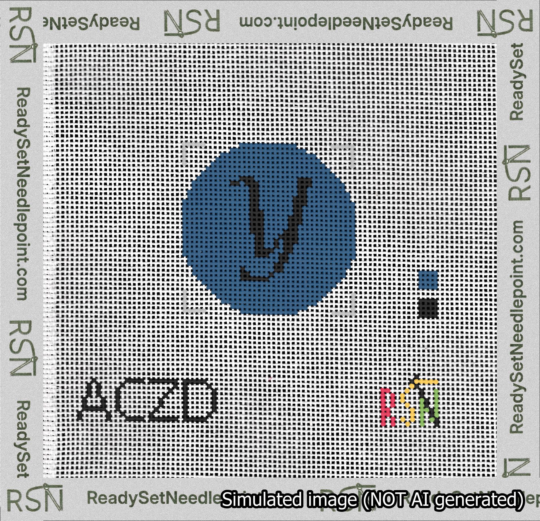 Circle Initial Y Needlepoint Canvas Design