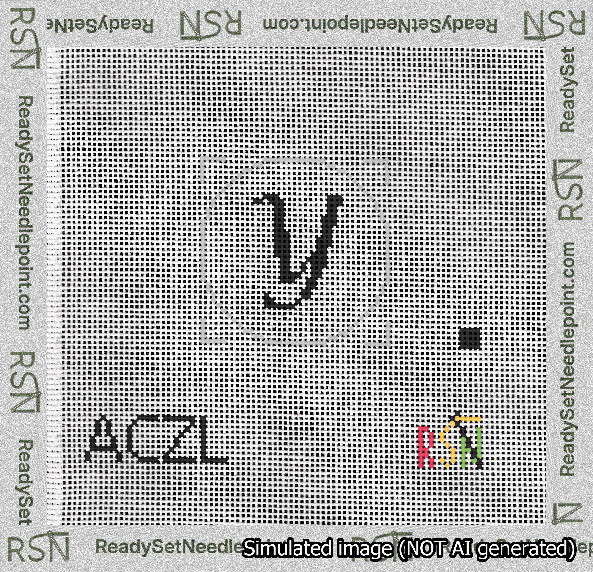 Circle Initial Y Needlepoint Canvas Design