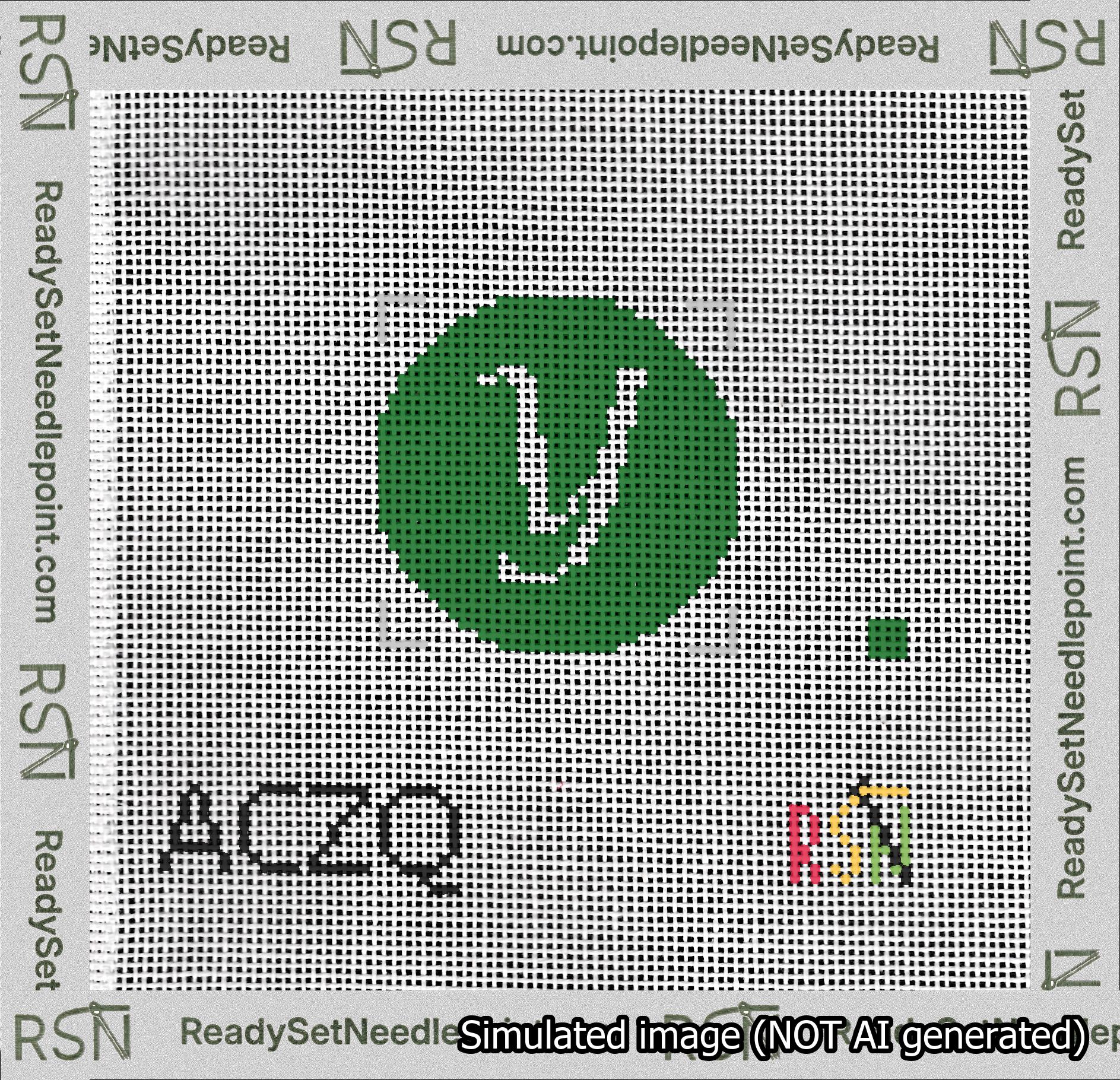 Circle Initial Y Needlepoint Canvas Design