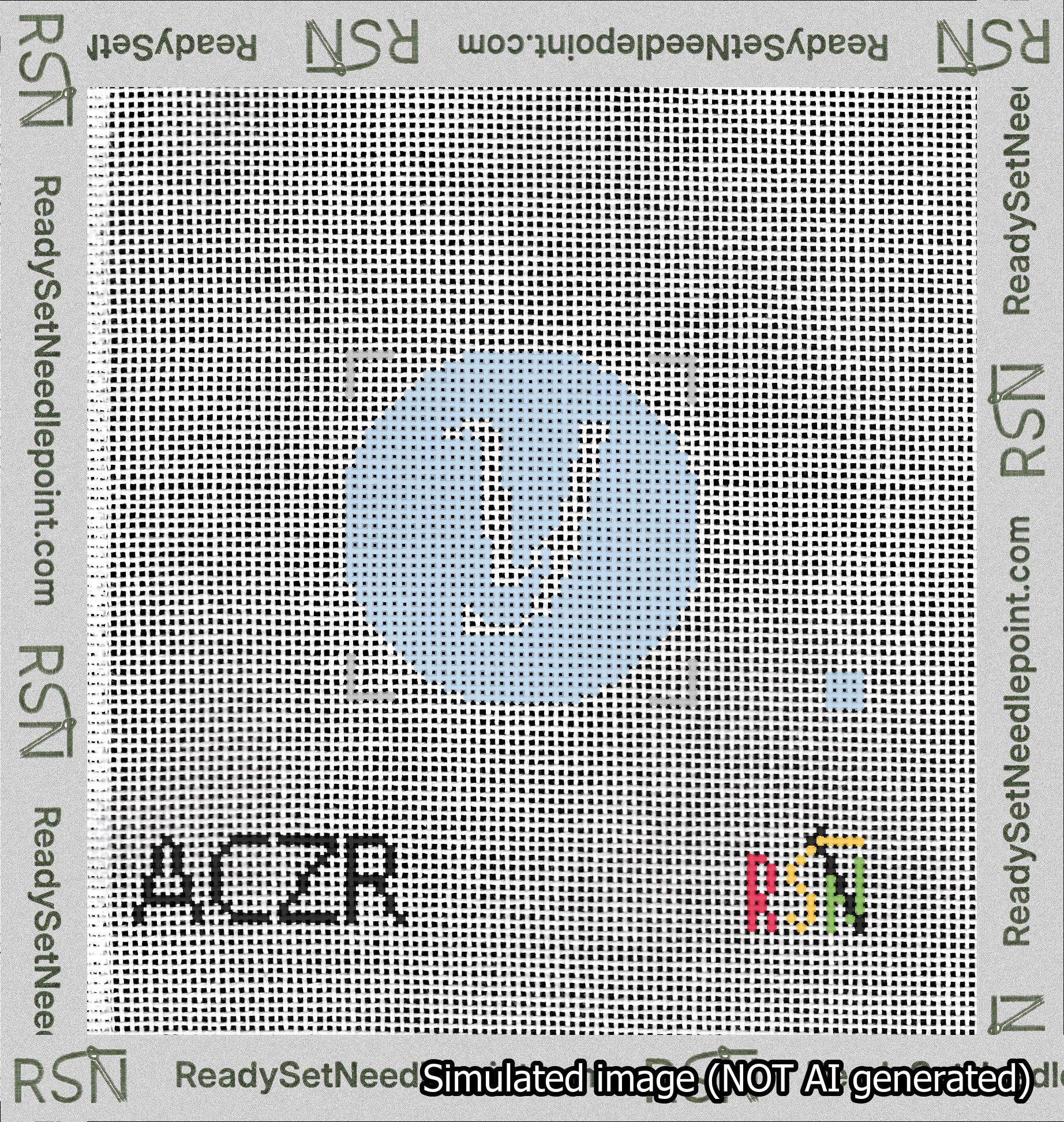 Circle Initial Y Needlepoint Canvas Design