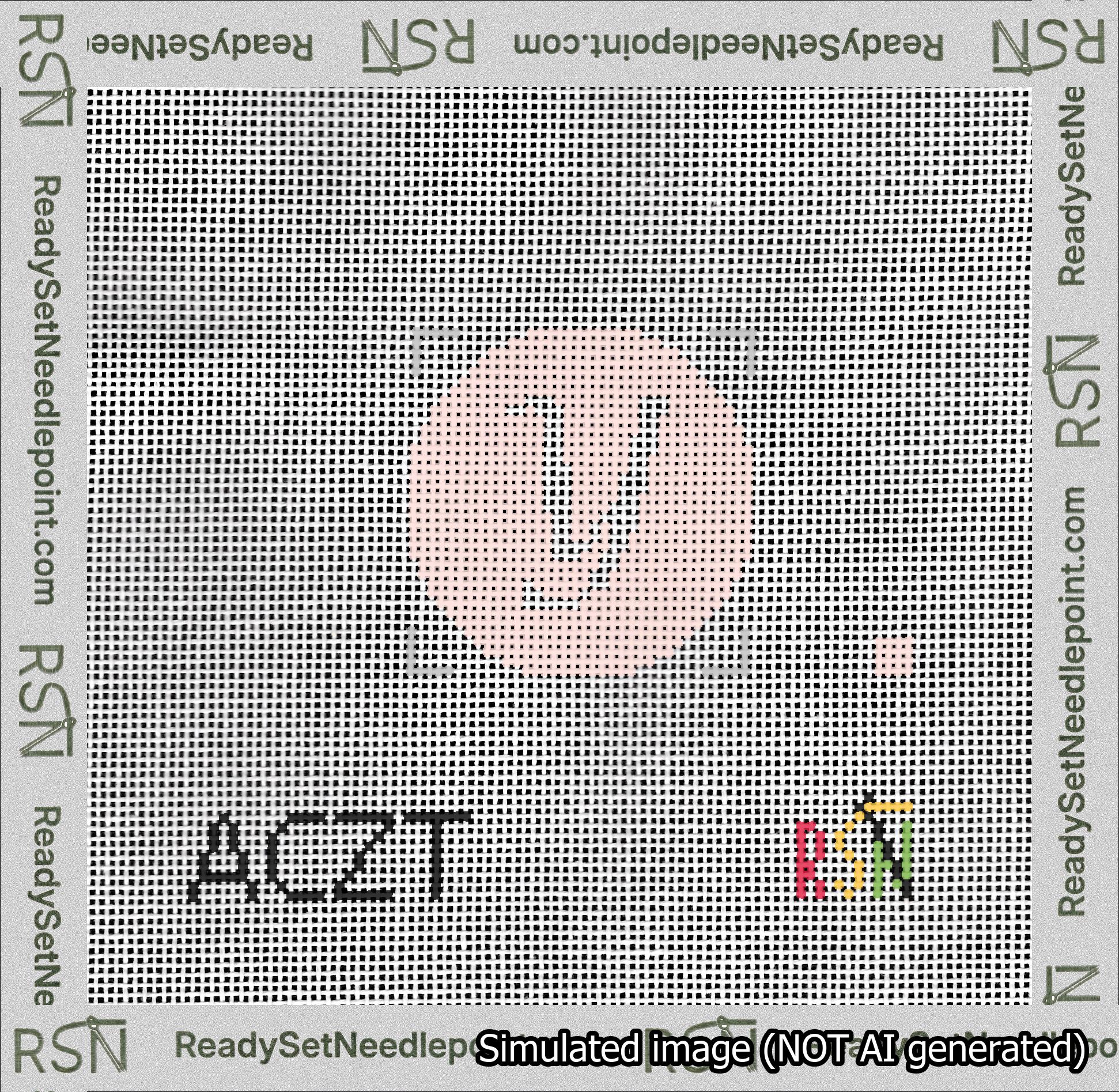 Circle Initial Y Needlepoint Canvas Design