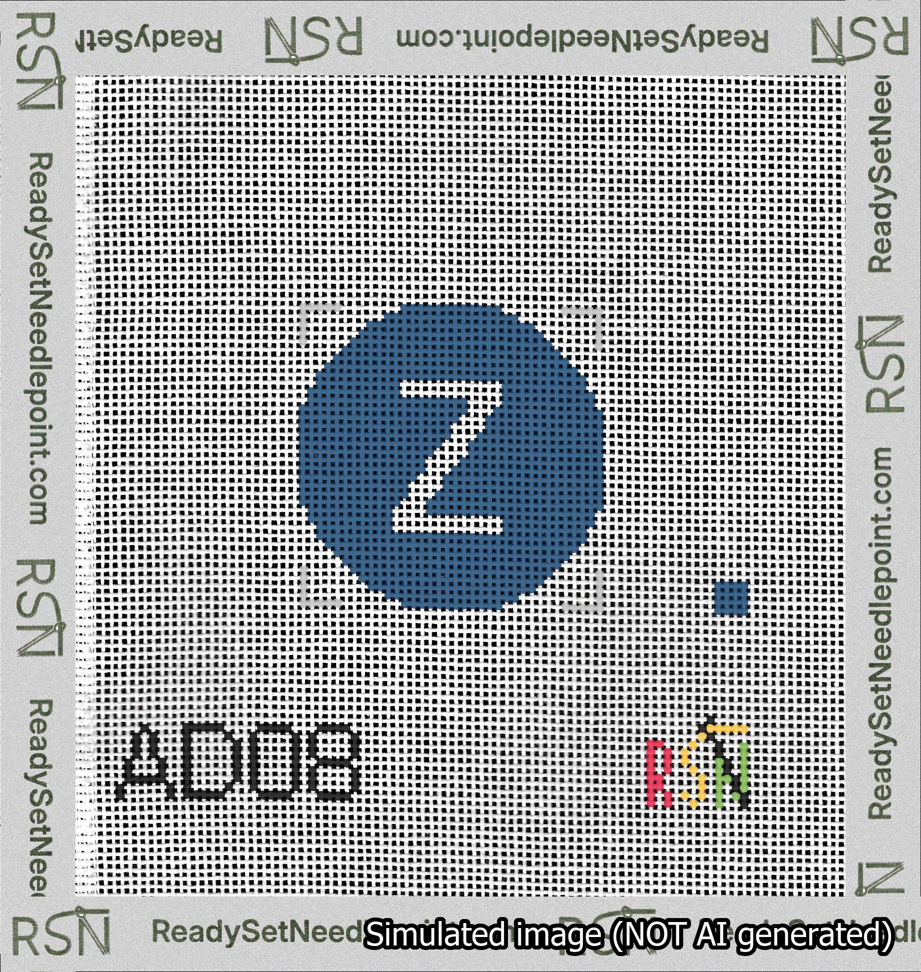 Circle Initial Z Needlepoint Canvas Design