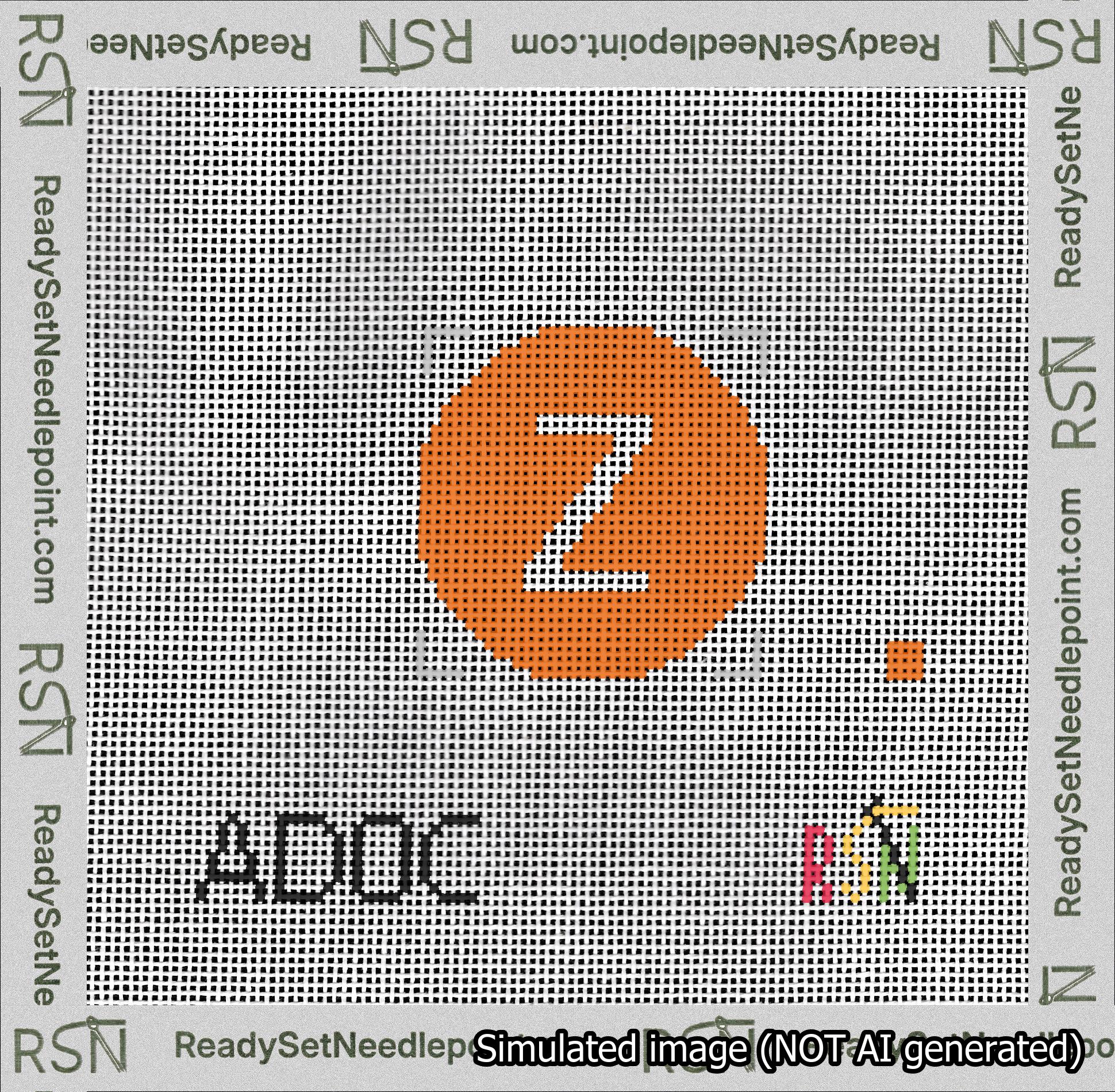 Circle Initial Z Needlepoint Canvas Design
