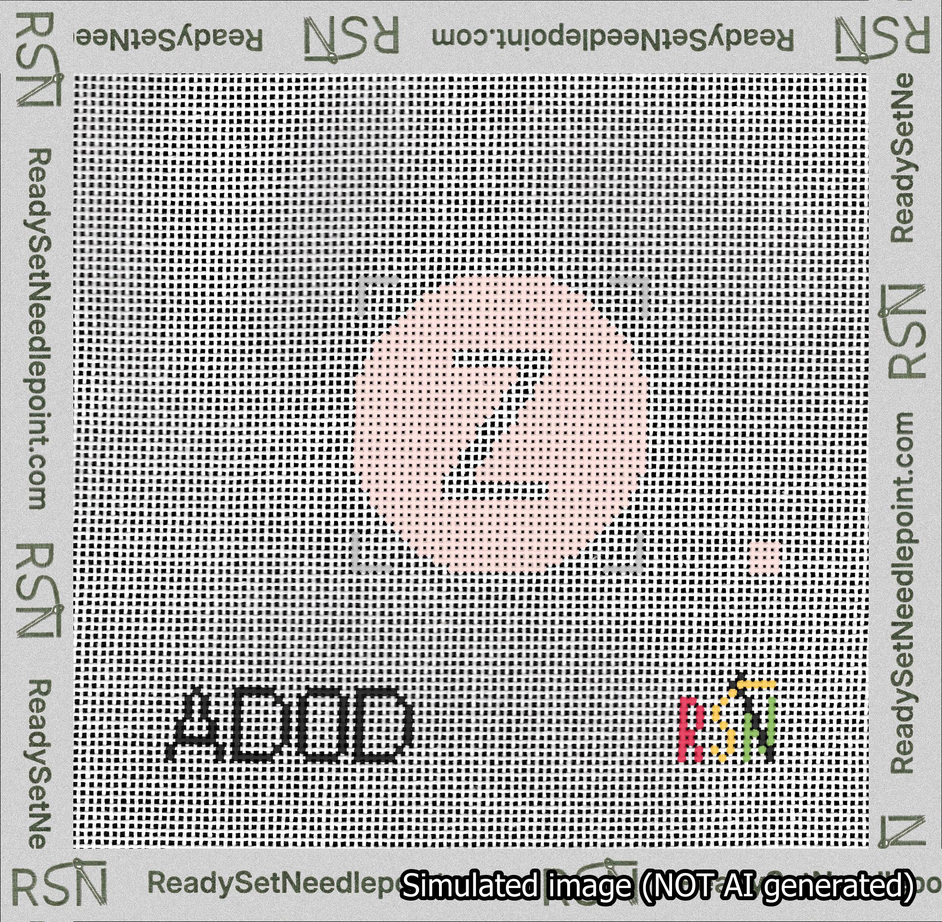 Circle Initial Z Needlepoint Canvas Design