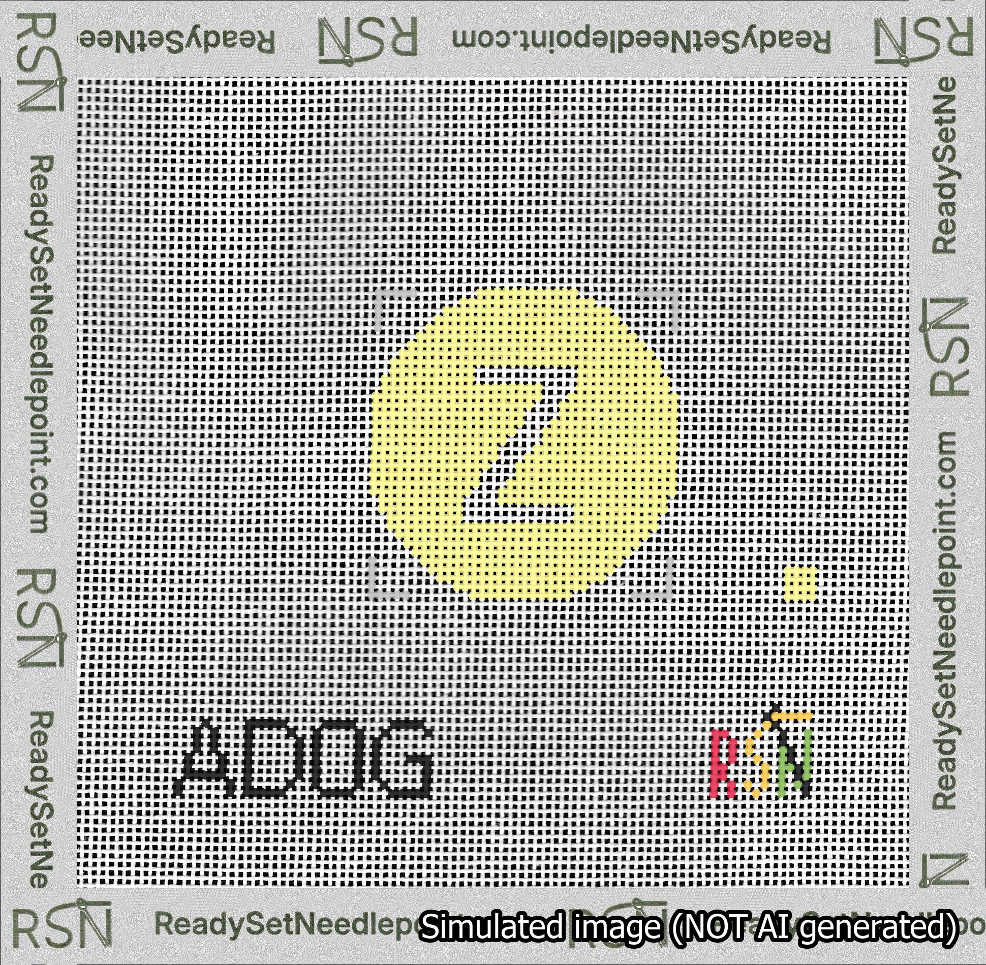 Circle Initial Z Needlepoint Canvas Design