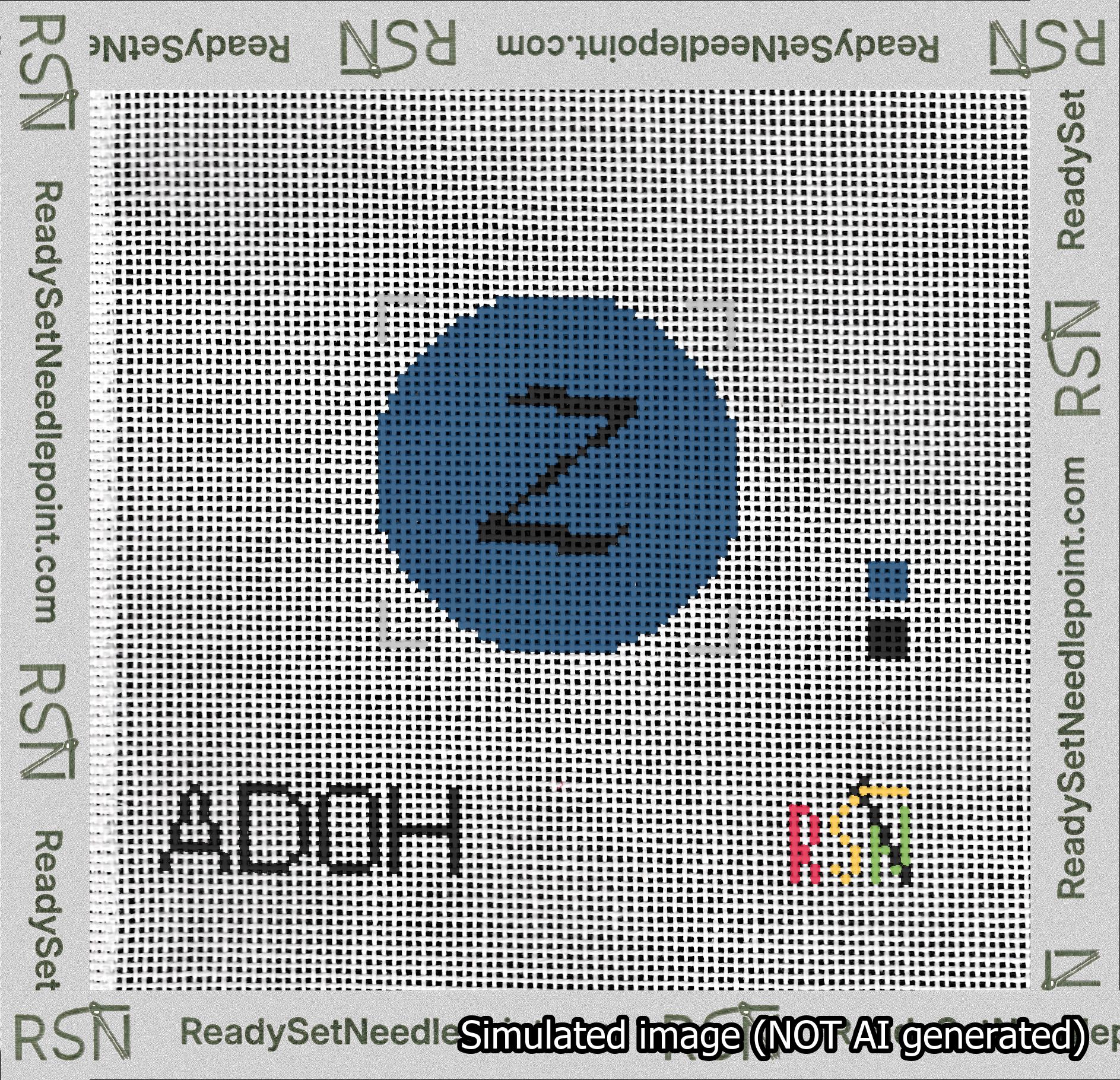 Circle Initial Z Needlepoint Canvas Design