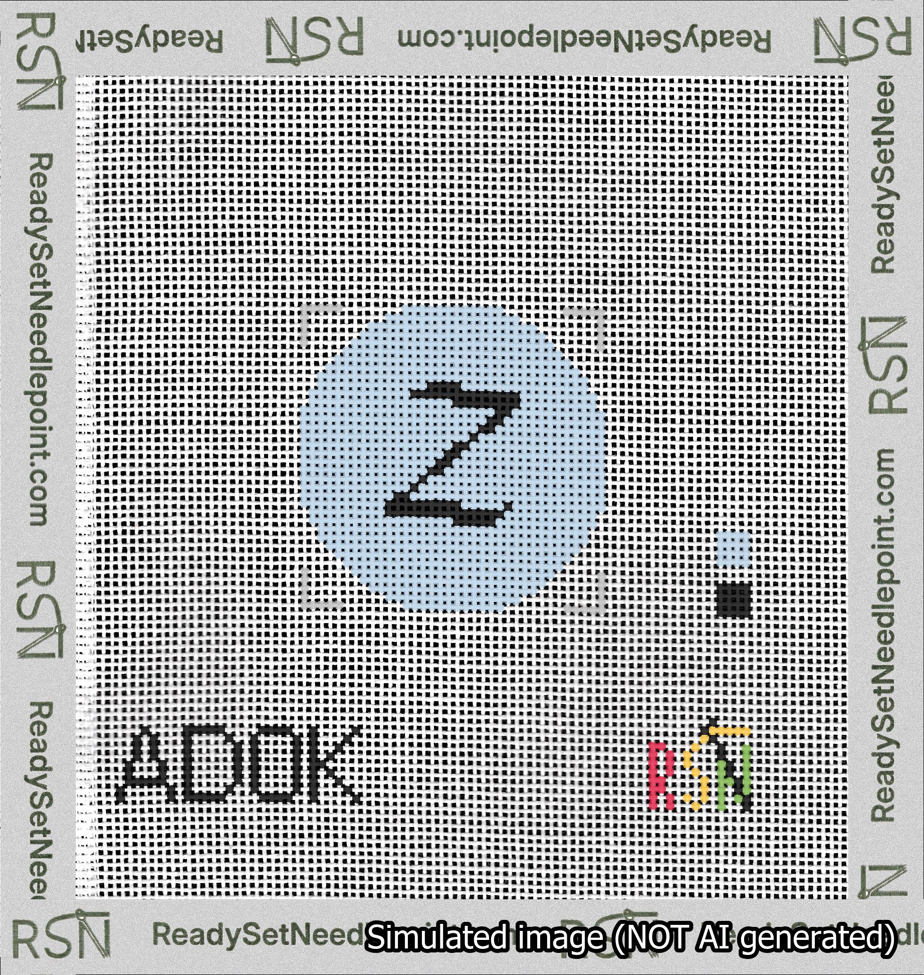 Circle Initial Z Needlepoint Canvas Design