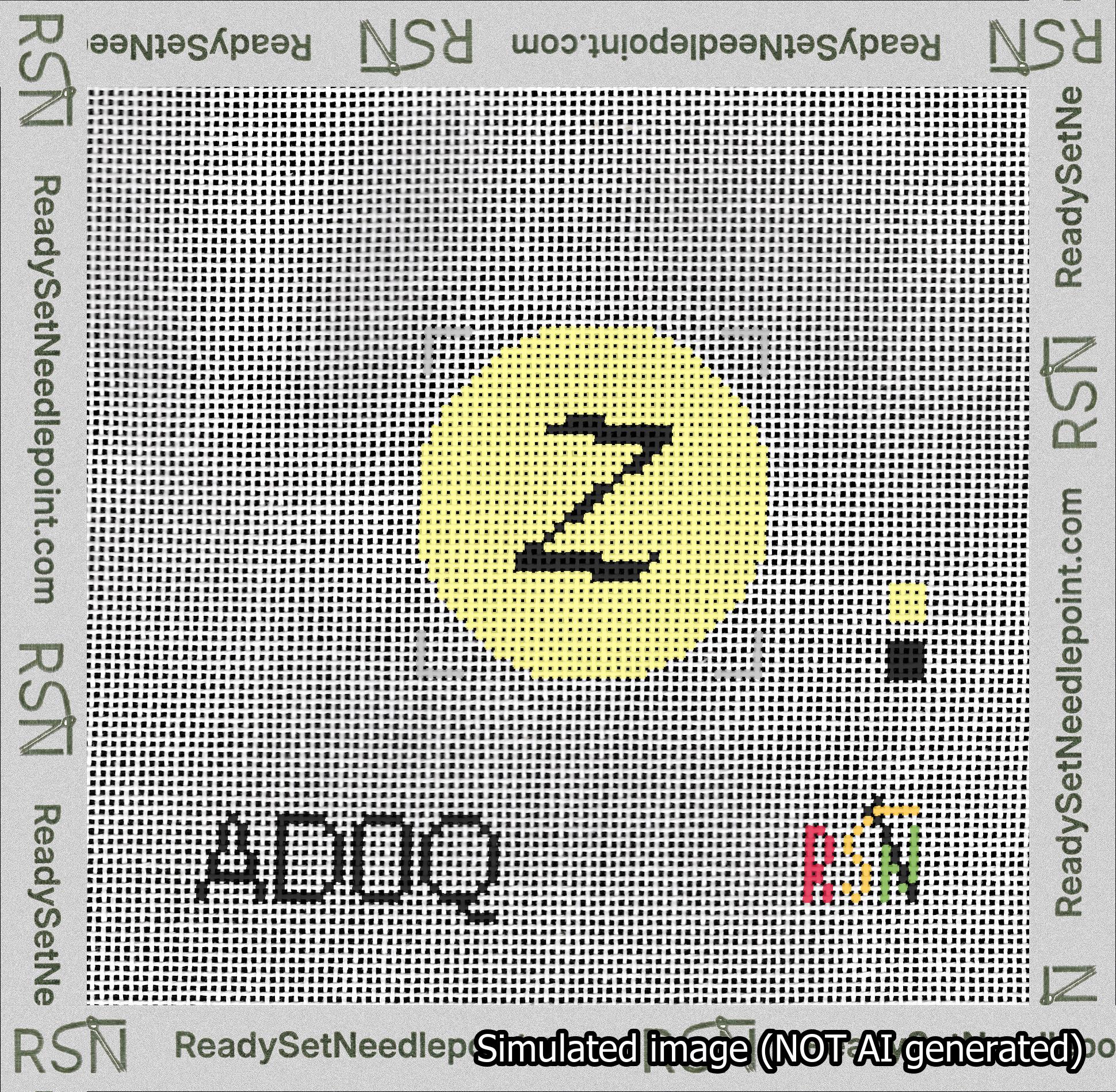 Circle Initial Z Needlepoint Canvas Design