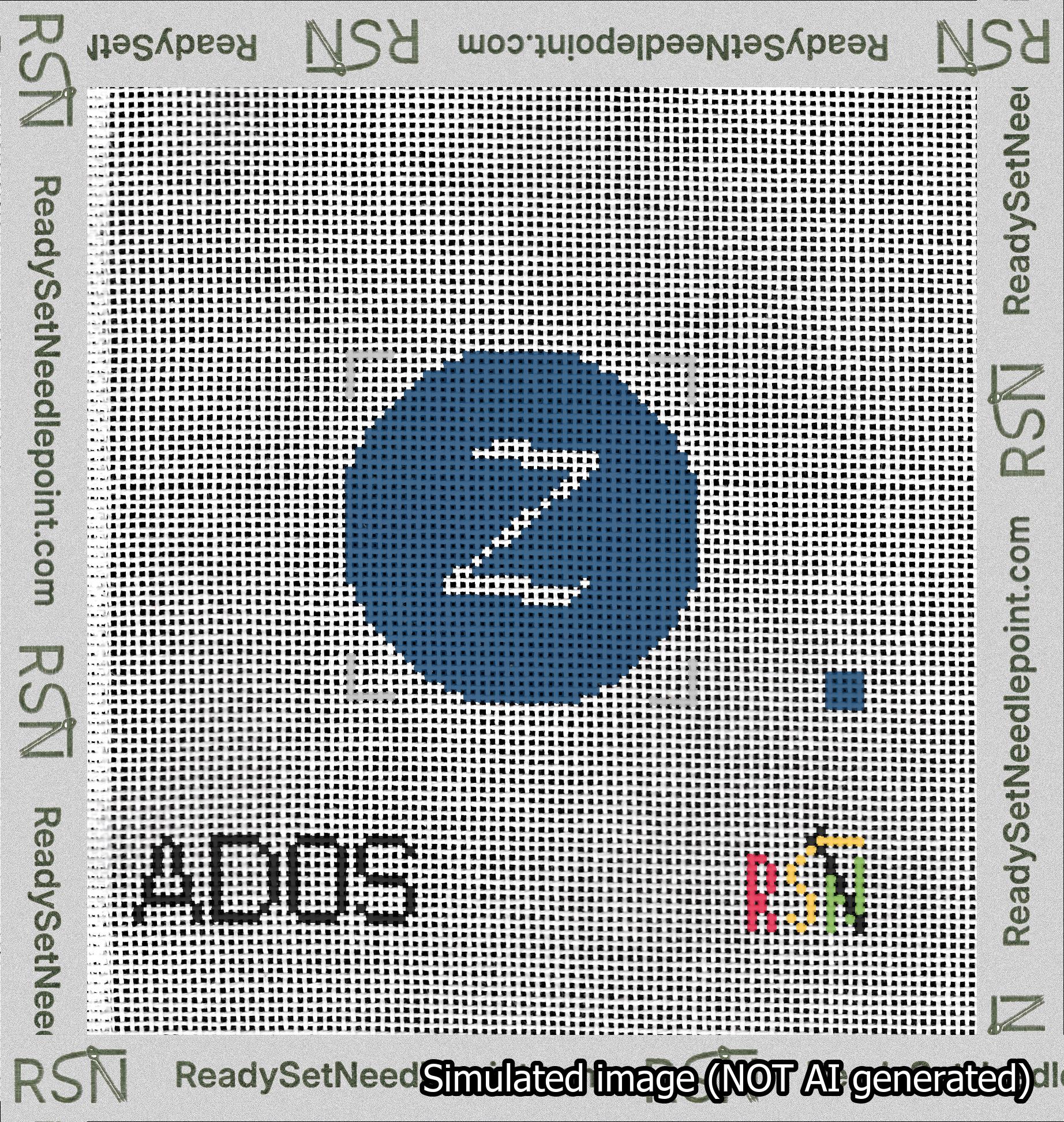 Circle Initial Z Needlepoint Canvas Design