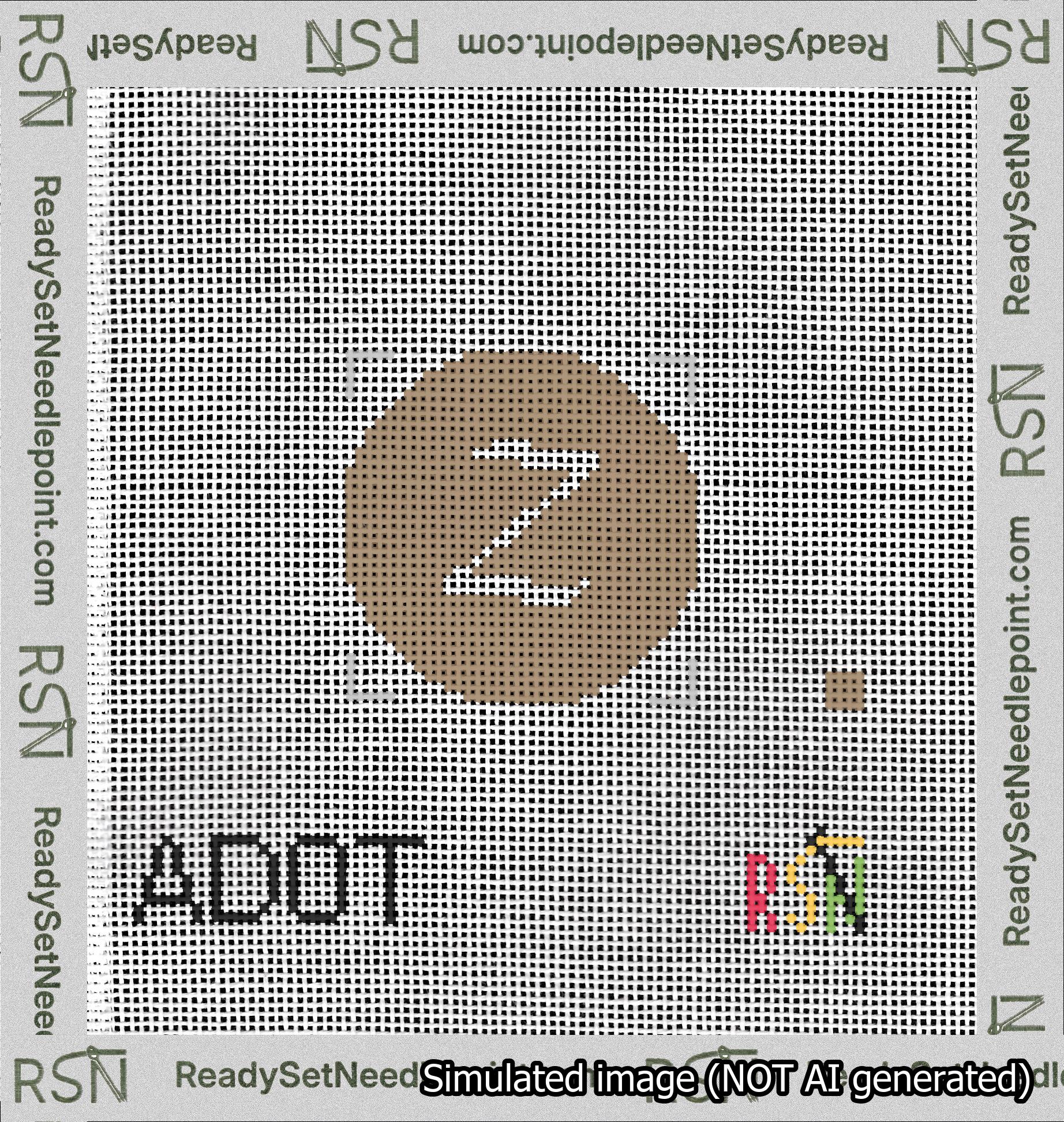 Circle Initial Z Needlepoint Canvas Design